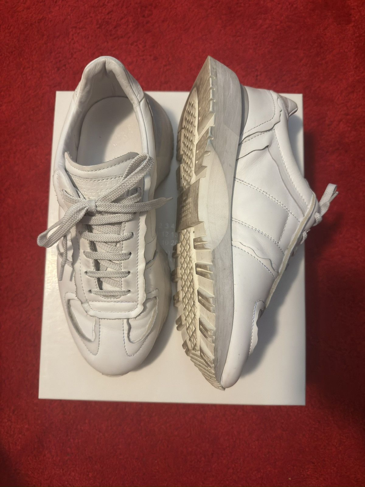 Maison Margiela Maison Margiela 50-50 Low Top White Leather Sneakers Size US 9 / EU 42 - 2 Thumbnail