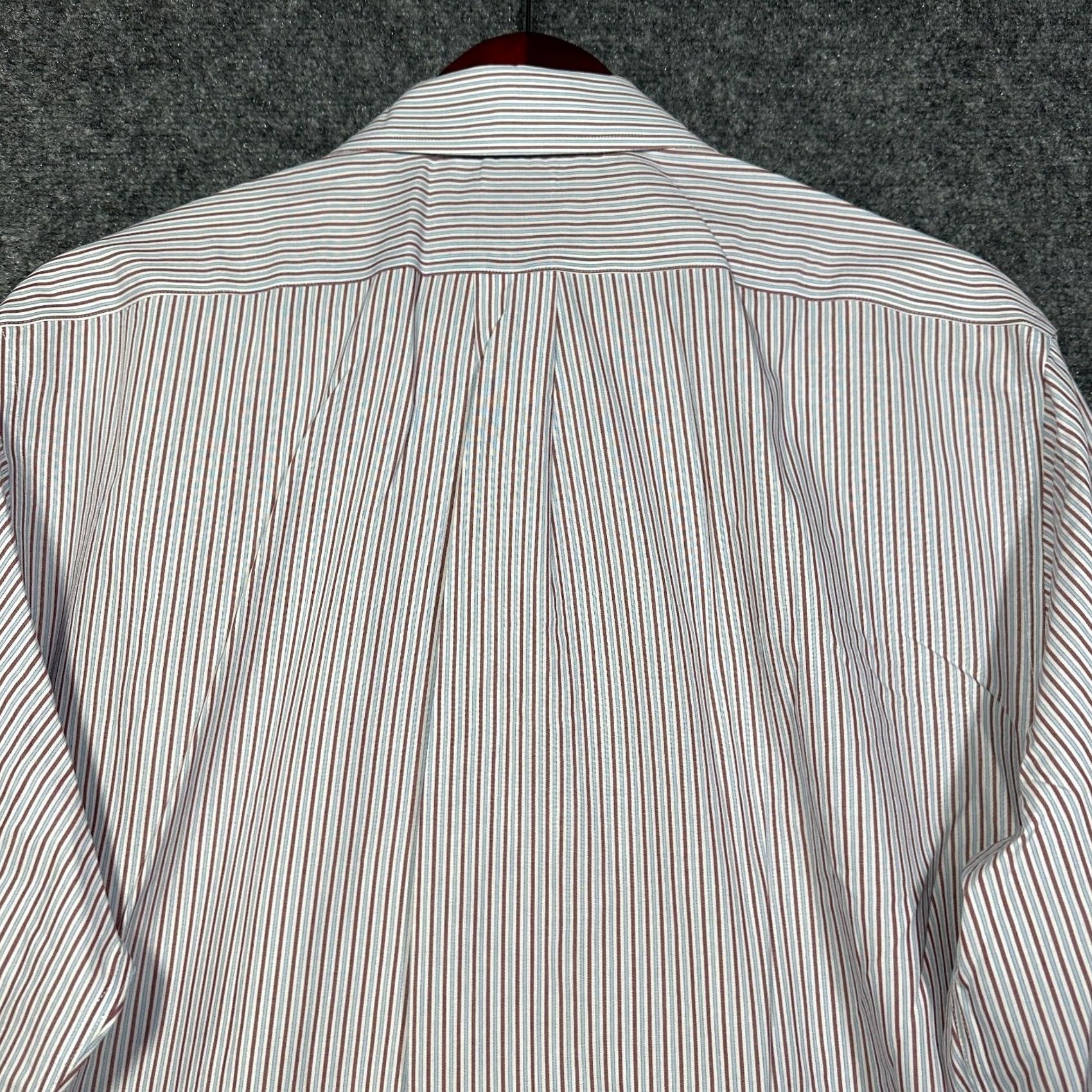 Brooks Brothers Brooks Brothers Shirt Mens 16 Non Iron Cotton Striped Blue Red Button Up Size US L / EU 52-54 / 3 - 7 Thumbnail