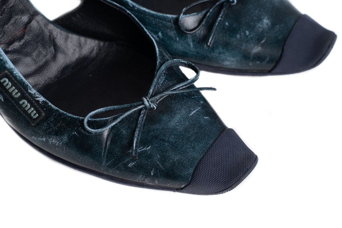 Miu Miu Miu Miu S/S2000 Leather Mules in Blue Size US 7 / IT 37 - 11 Thumbnail