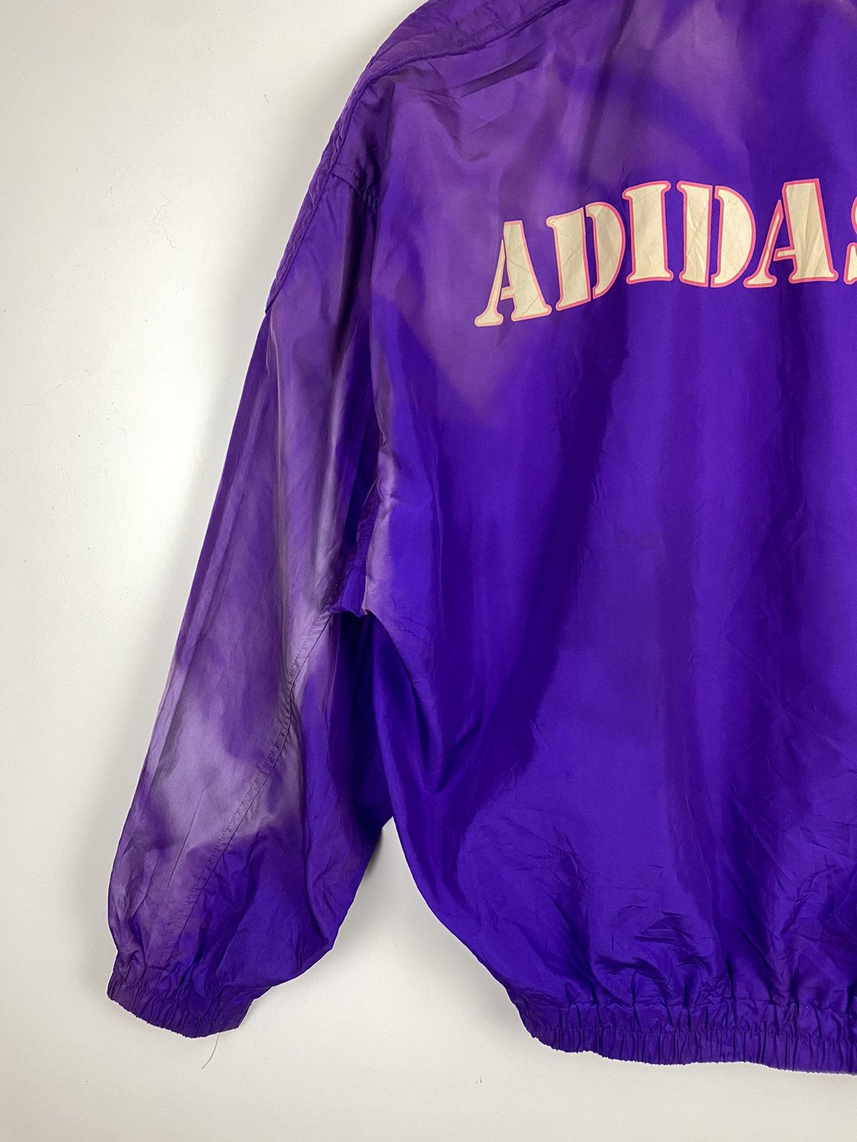 Adidas × Vintage Vintage Adidas Purple Jacket Big Logo ( Sun Faded ) Size US L / EU 52-54 / 3 - 3 Thumbnail