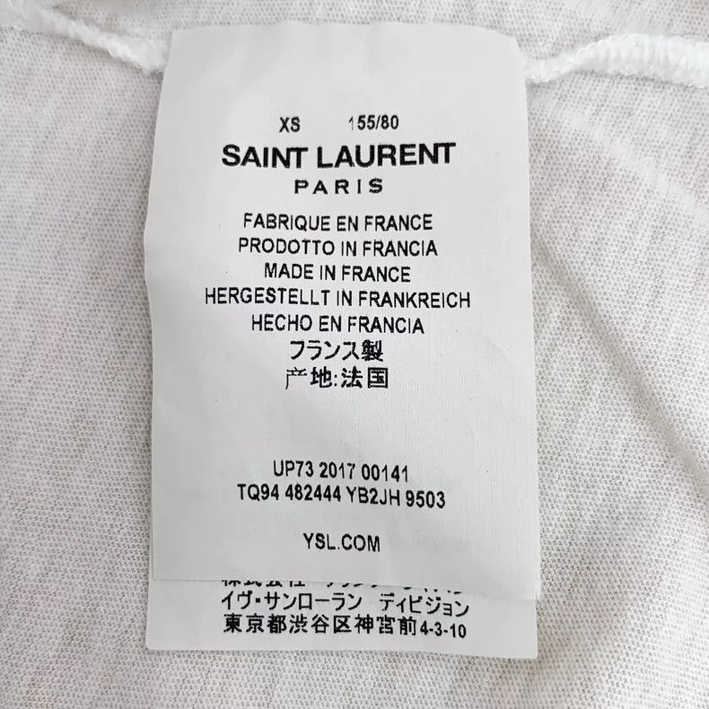 Saint Laurent Paris Saint Laurent Paris White letter printed cotton round neck Size XS / US 0-2 / IT 36-38 - 6 Thumbnail