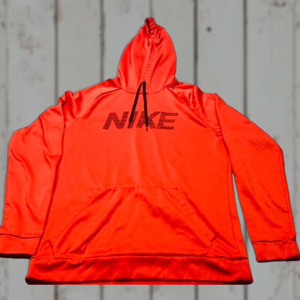 Nike VINTAGE Nike Dri-Fit Hoodie Mens Large Red Pullover Sweatshirt Nike Words Chest 8081 Size US L / EU 52-54 / 3 - 1 Thumbnail