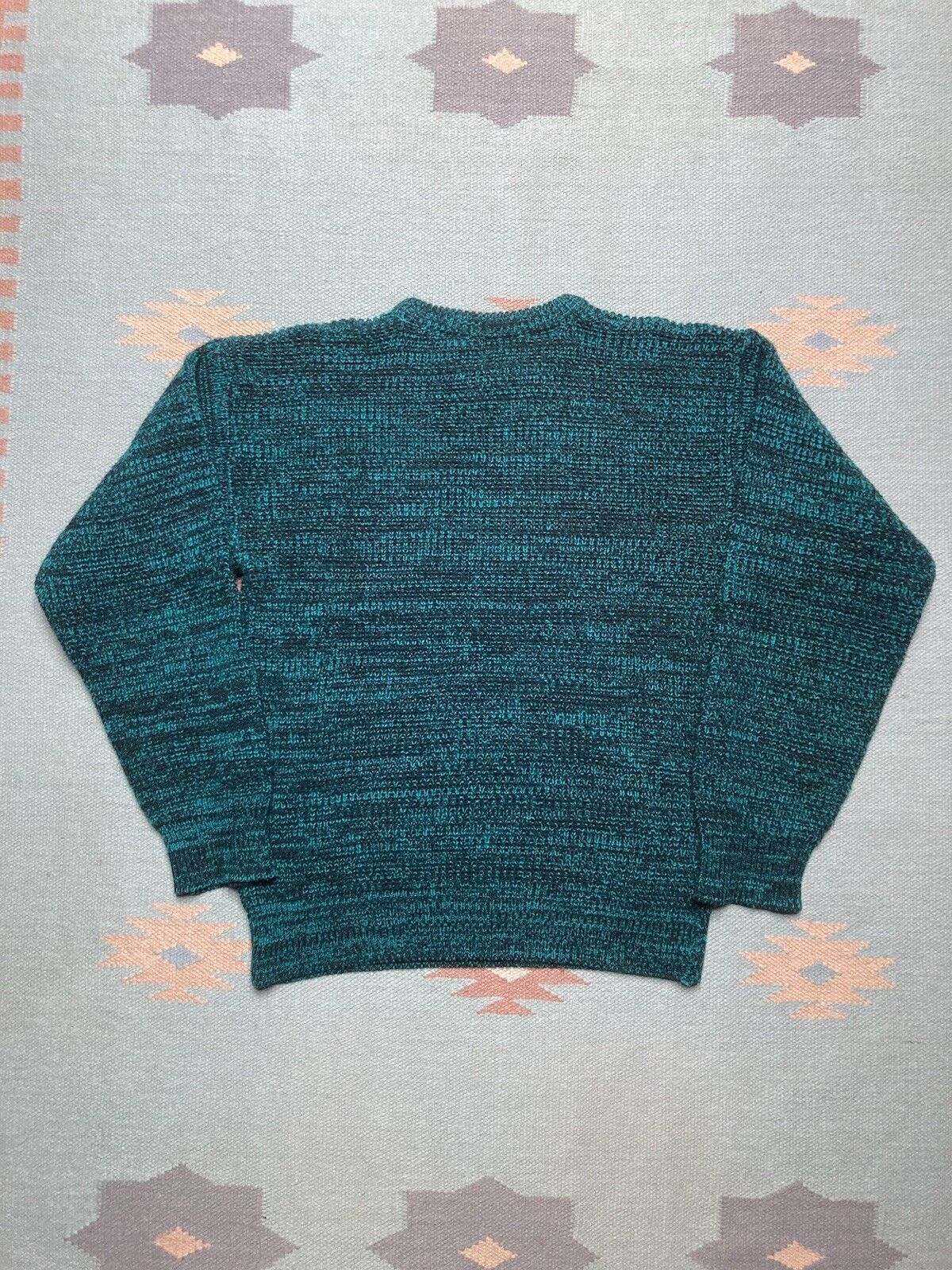 Vintage Vtg acrylic knit sweater blue black pullover crewneck small Size US S / EU 44-46 / 1 - 5 Thumbnail