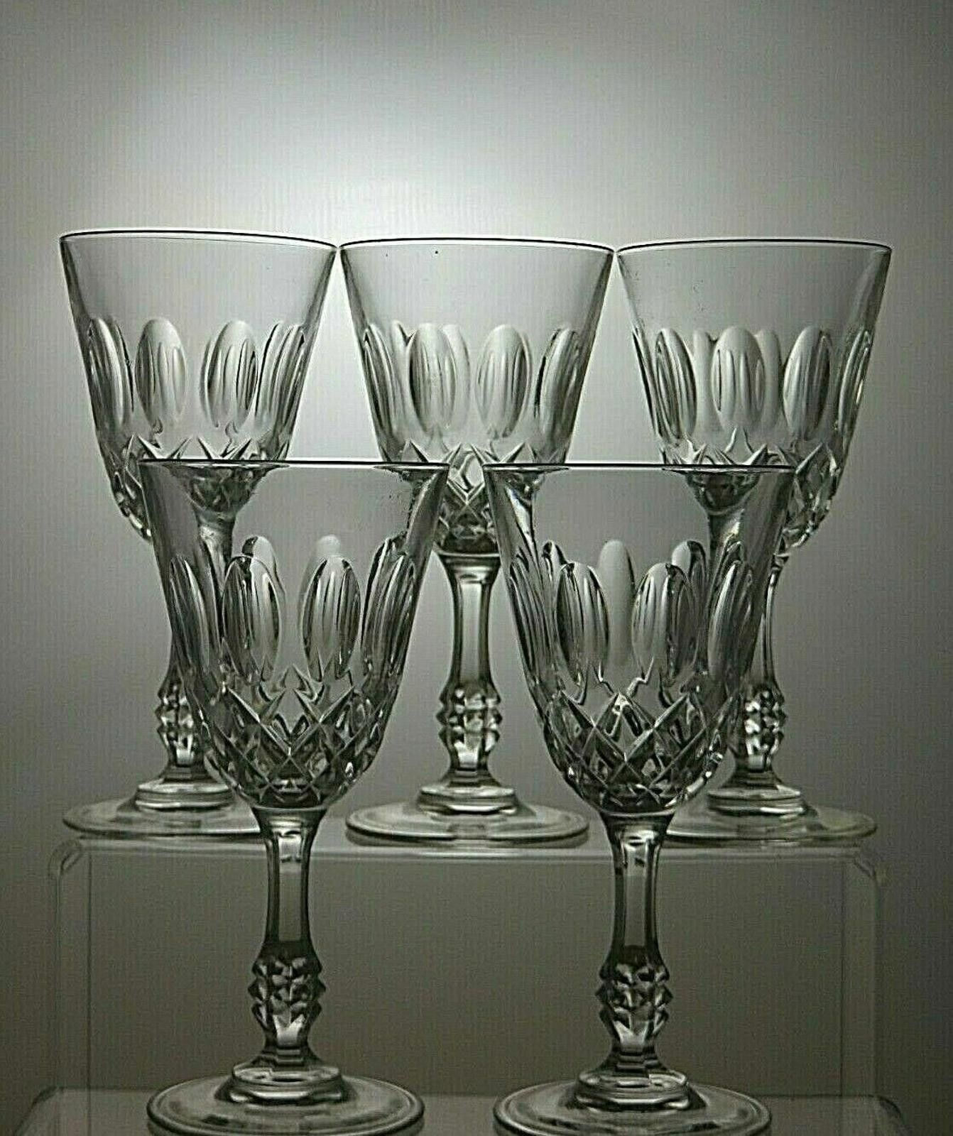 Other 5 x Royal Crystal Rock Linea Medici Cut Claret Wine Glasses Size ONE SIZE - 3 Thumbnail