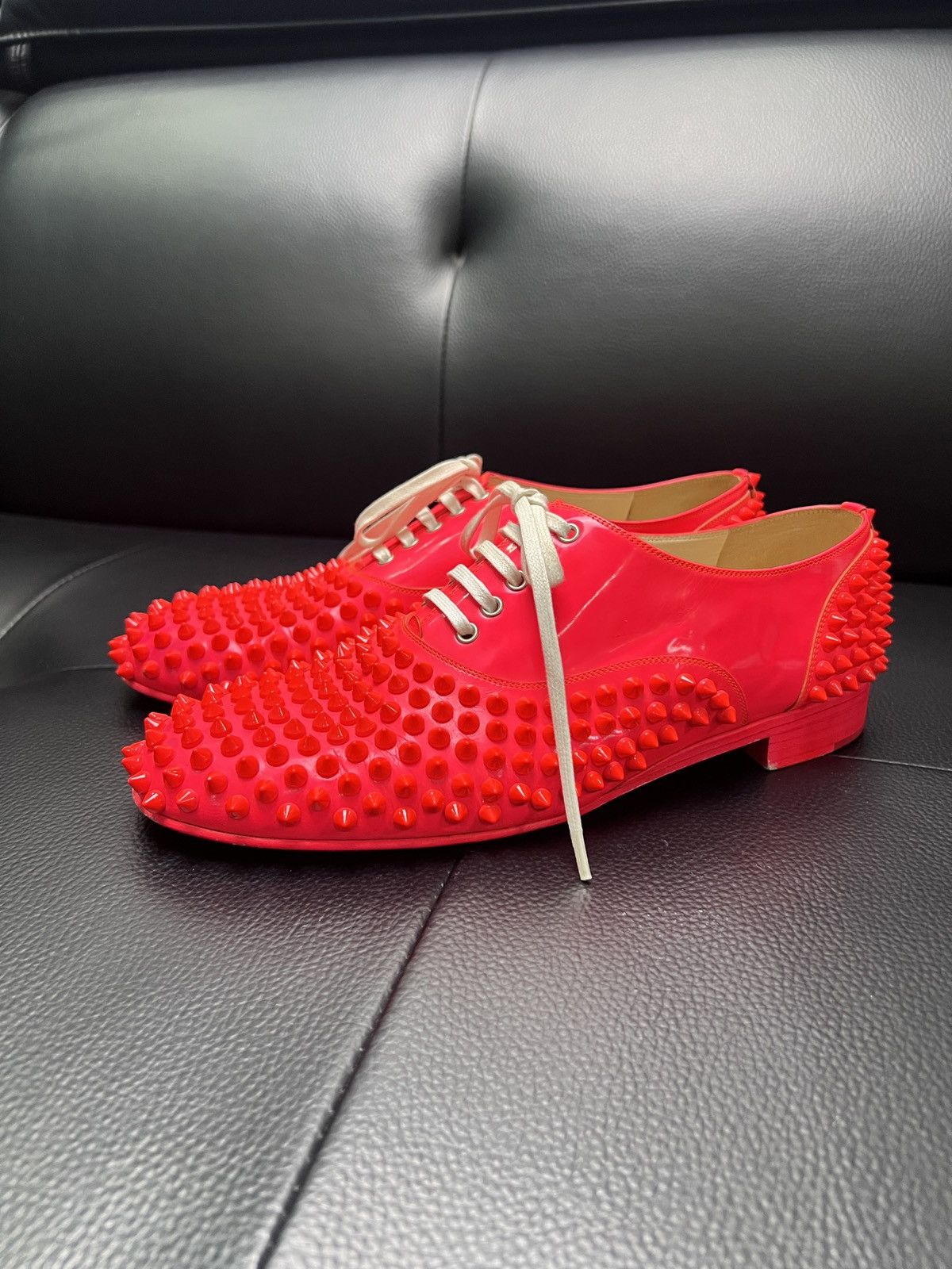 Christian Louboutin Christian Louboutin CL Red Studded Red Sole Low Top Boots Size US 7 / EU 40 - 1 Thumbnail