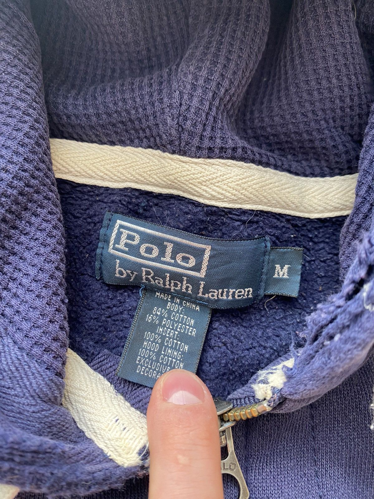 Polo Ralph Lauren × Ralph Lauren × Vintage Vintage Polo Ralph Lauren Zip Hoodie Sun Faded distressed Size US M / EU 48-50 / 2 - 6 Thumbnail