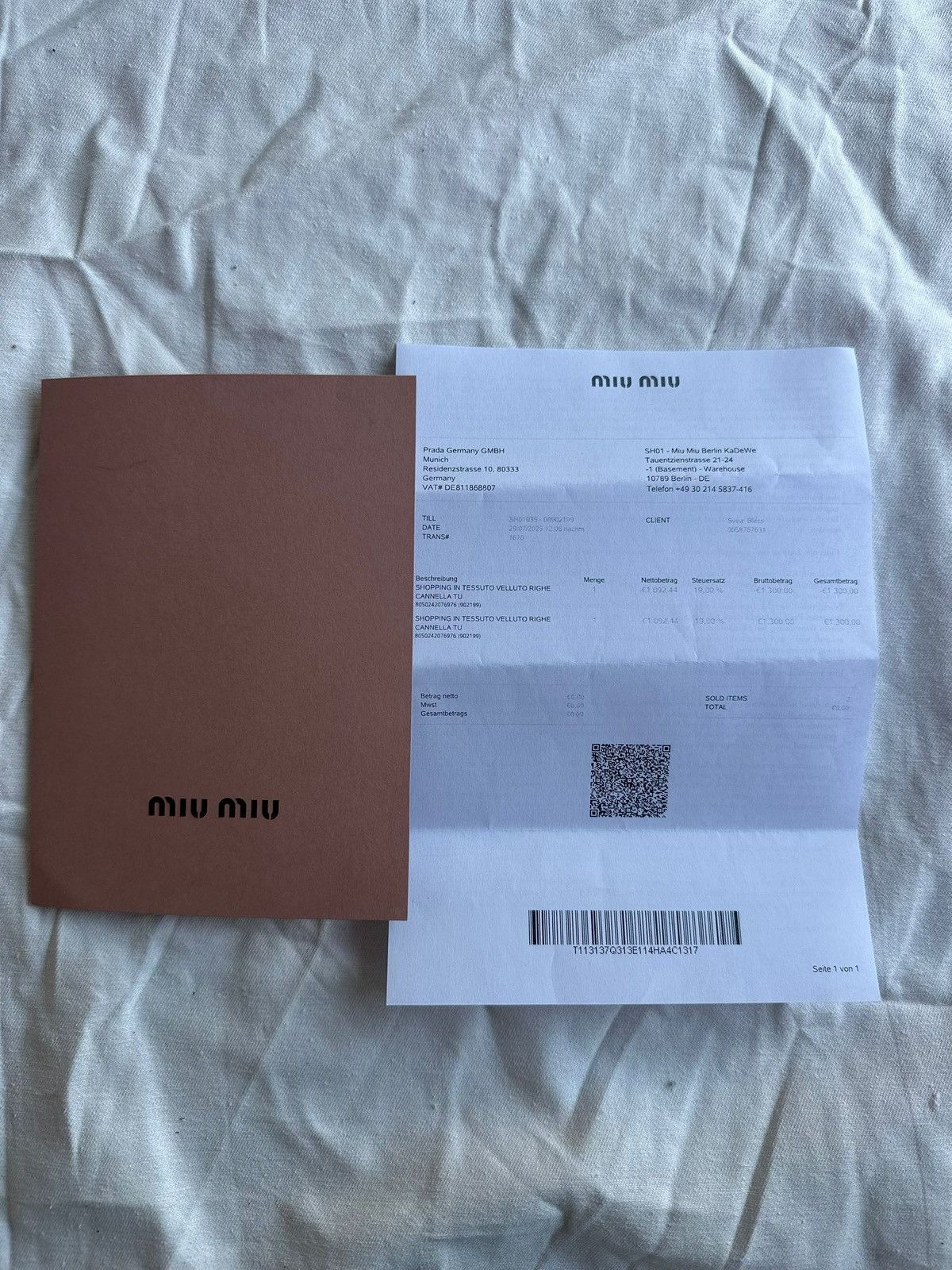 Miu Miu Miu Miu Ivy Corduroy Shopping Bag Cinnamon Size ONE SIZE - 10 Thumbnail