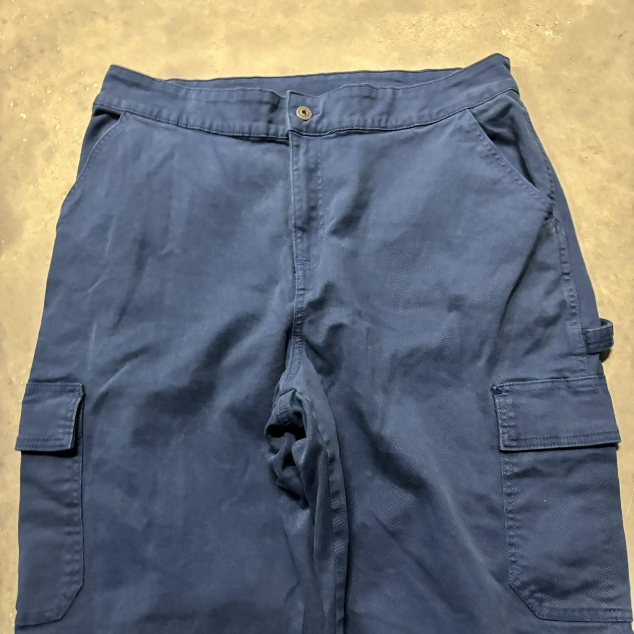 Japanese Brand × Vintage Crazy Vintage Y2K/2000s Baggy Blue Skater Cargo Pants! Size US 36 / EU 52 - 5 Thumbnail
