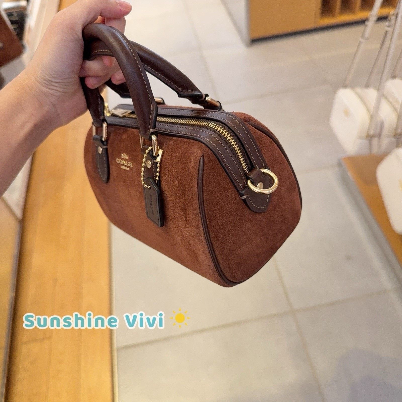 Coach NWT Coach Mini Rowan Crossbody Bag CCF29 suede Vintage Brown Size ONE SIZE - 4 Thumbnail