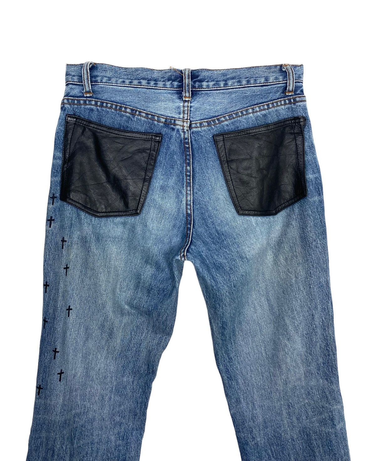 Mossimo Rare‼️ Mossimo Distressed Jeans Cross Logo Size US 31 - 8 Thumbnail