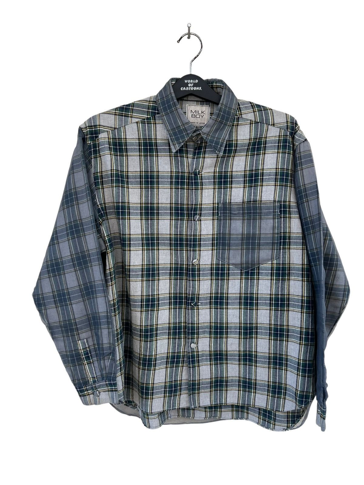 20471120 Vintage 90s MILK BOY Japan Hybrid Flannel Shirt Size US L / EU 52-54 / 3 - 6 Thumbnail