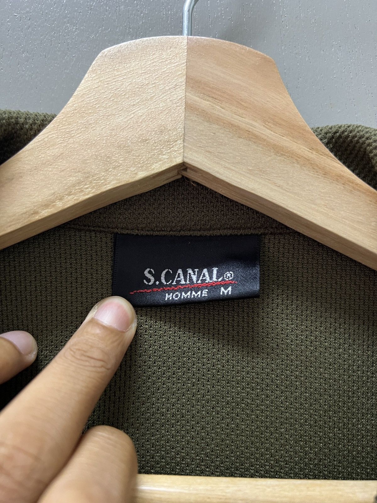 Vintage S Canal Homme Olive Snap Button Shirt
