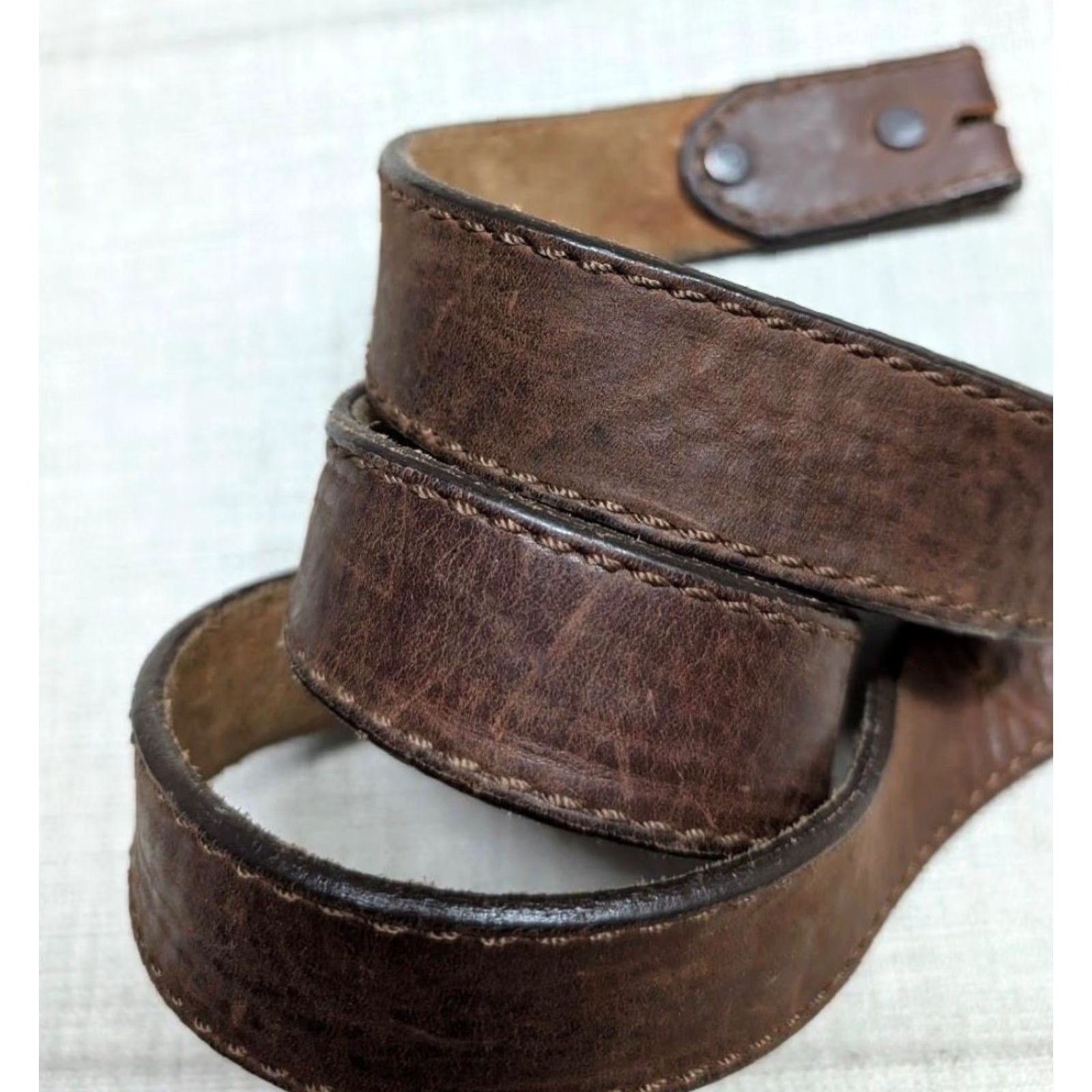 Vintage VINTAGE Justin belt Western 40 brown leather Cowhide USA Made belt Mens Brown Western Belt 40/41 Size 40 - 2 Thumbnail