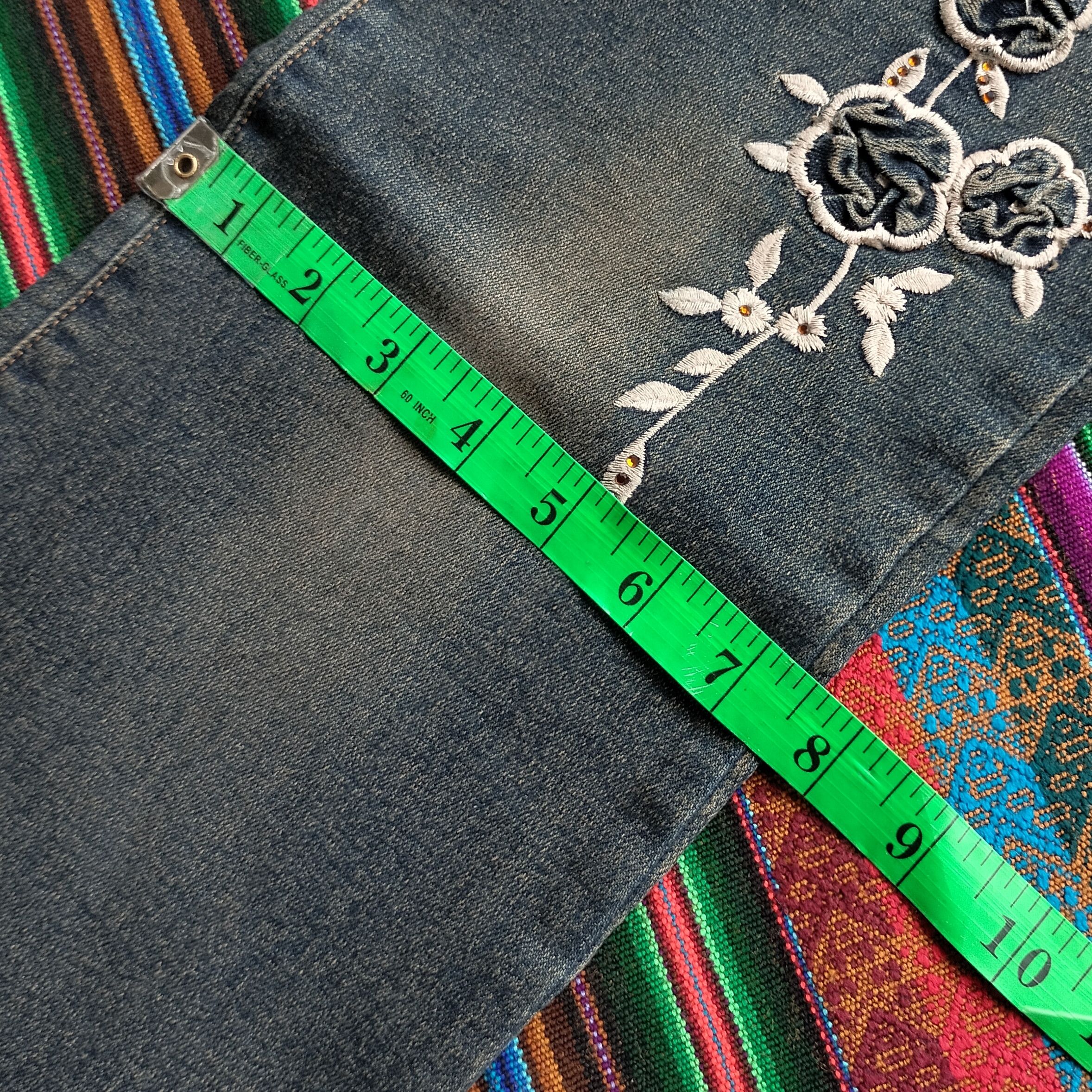 Tornado Mart Sky scraper flower Embroidery 3d mud max flare jeans Size US 30 / EU 46 - 13 Thumbnail
