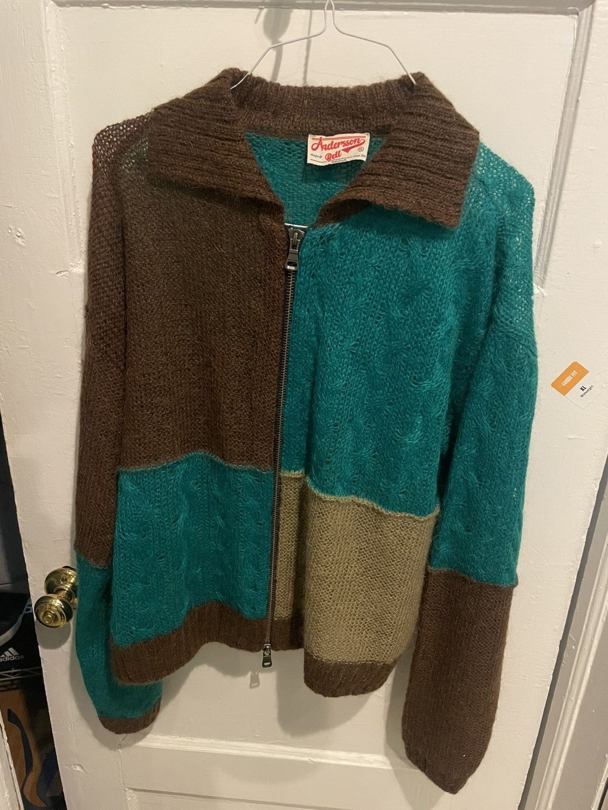 Andersson Bell Andersson Bell Men's Patchwork Zip Cardigan Mohair Sweater Size US XL / EU 56 / 4 - 1 Thumbnail