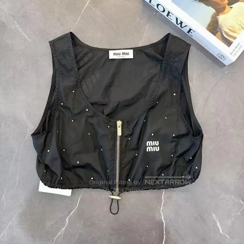 Miu Miu Miu Miu Summer Black Sleeveless T-Shirt . Size M / US 6-8 / IT 42-44 - 1 Thumbnail