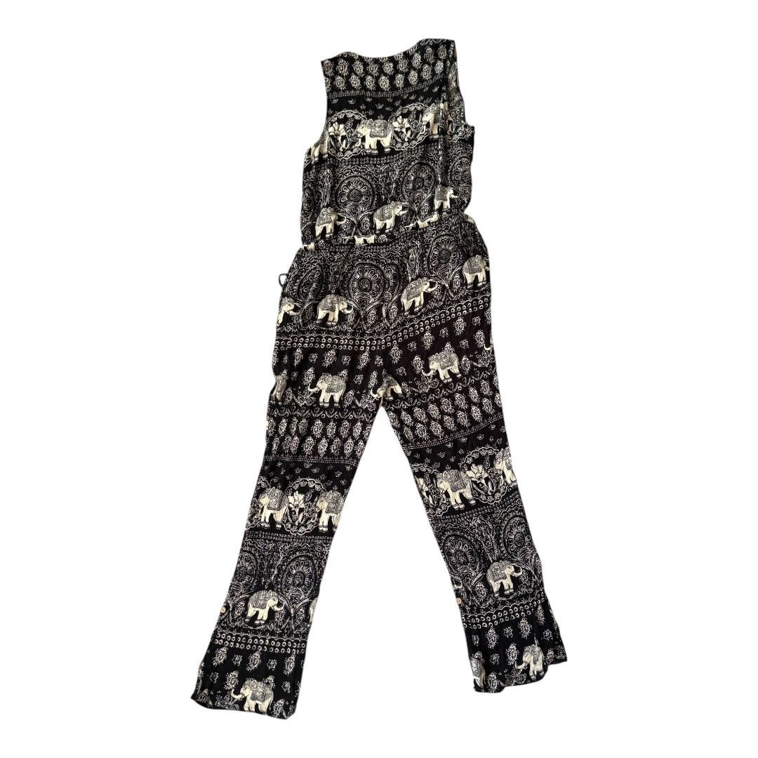 Anthropologie Anthropologie black and white elephant jumpsuit Size 30" / US 8 / IT 44 - 4 Thumbnail