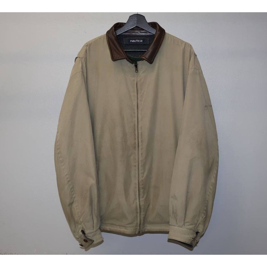 Vintage 90s Nautica Reversible Leather Suede Bomber Jacket