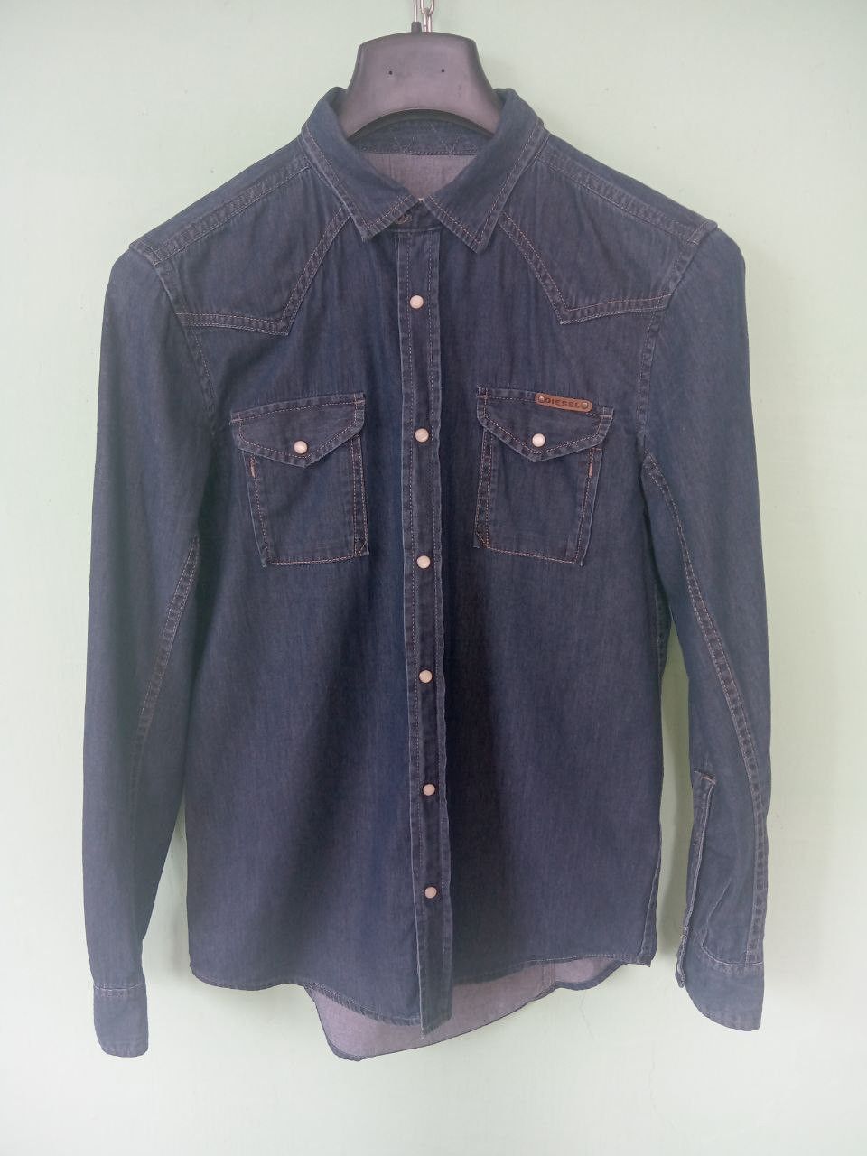 Diesel Diesel Dark Blue Denim Shirt Size US M / EU 48-50 / 2 - 1 Thumbnail