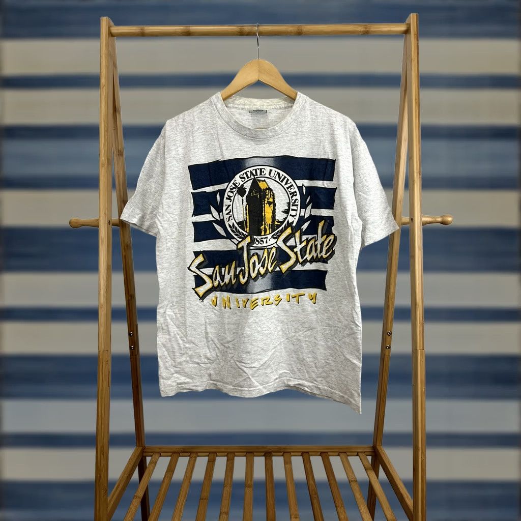 Vintage VTG 90s SJSU San Jose State University Big Crest Single Stitch T-Shirt L USA Shirt Mens gray Size US L / EU 52-54 / 3 - 1 Thumbnail
