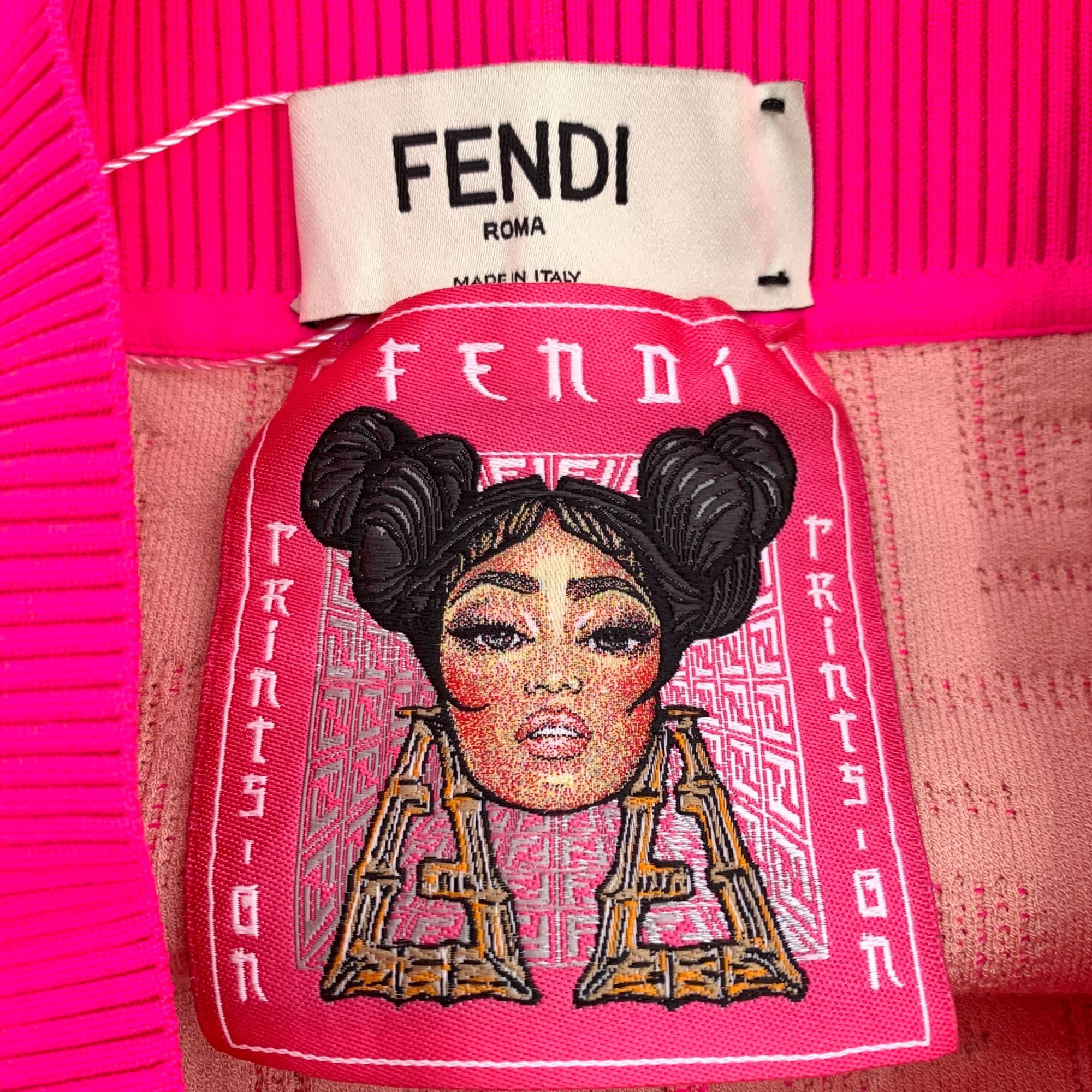 Fendi Fendi Pink Logo Monogram Knit Jogger Pants (Size M) Size 40" / US 18 - 2 Thumbnail