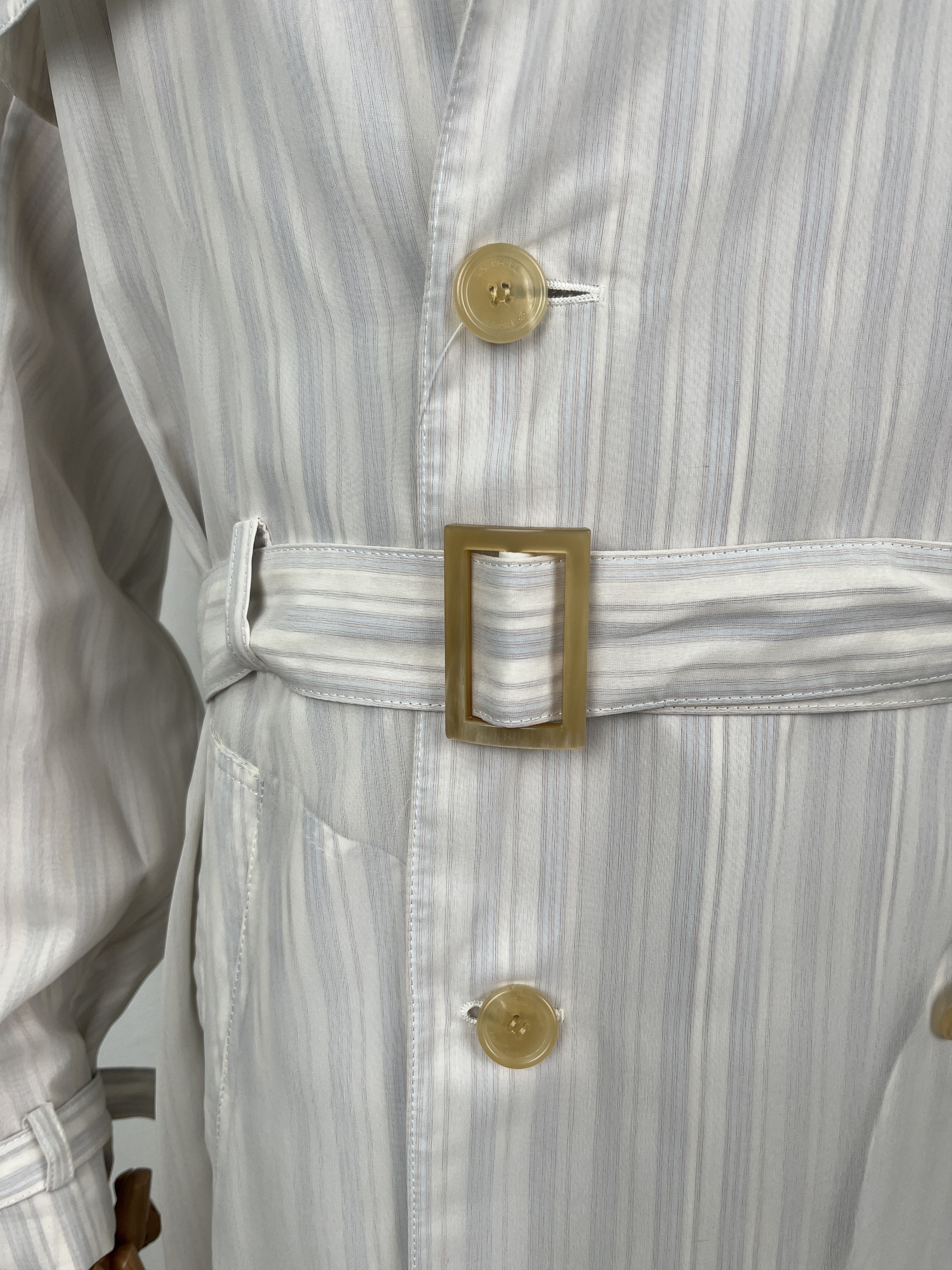 Dior Dior Homme White And Light Blue Striped Light Trench Coat Size US S / EU 44-46 / 1 - 7 Thumbnail