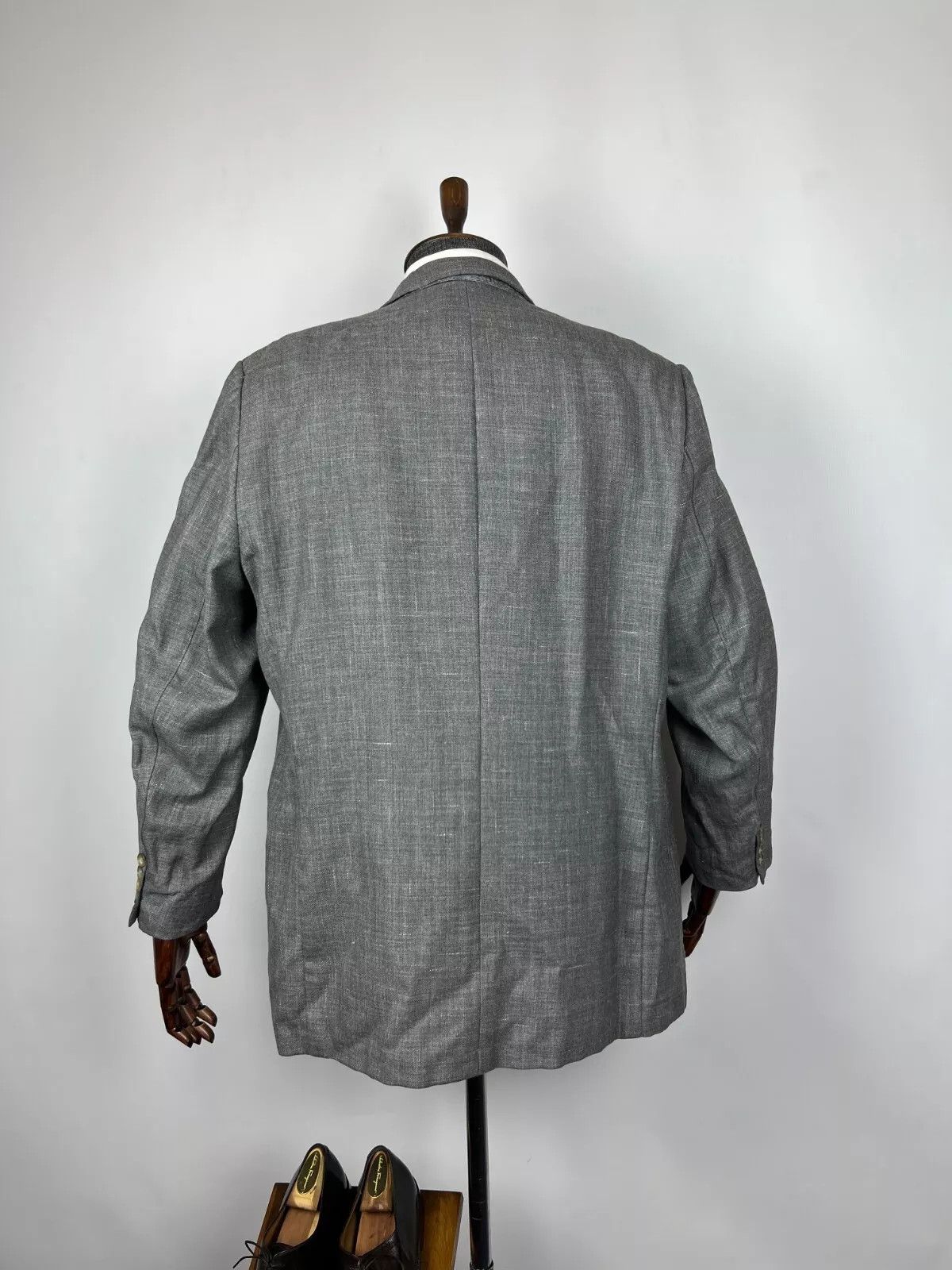 Burberry Burberry London Men's Grey Half Lined Wool Linen Silk Blazer Size 46R - 4 Thumbnail