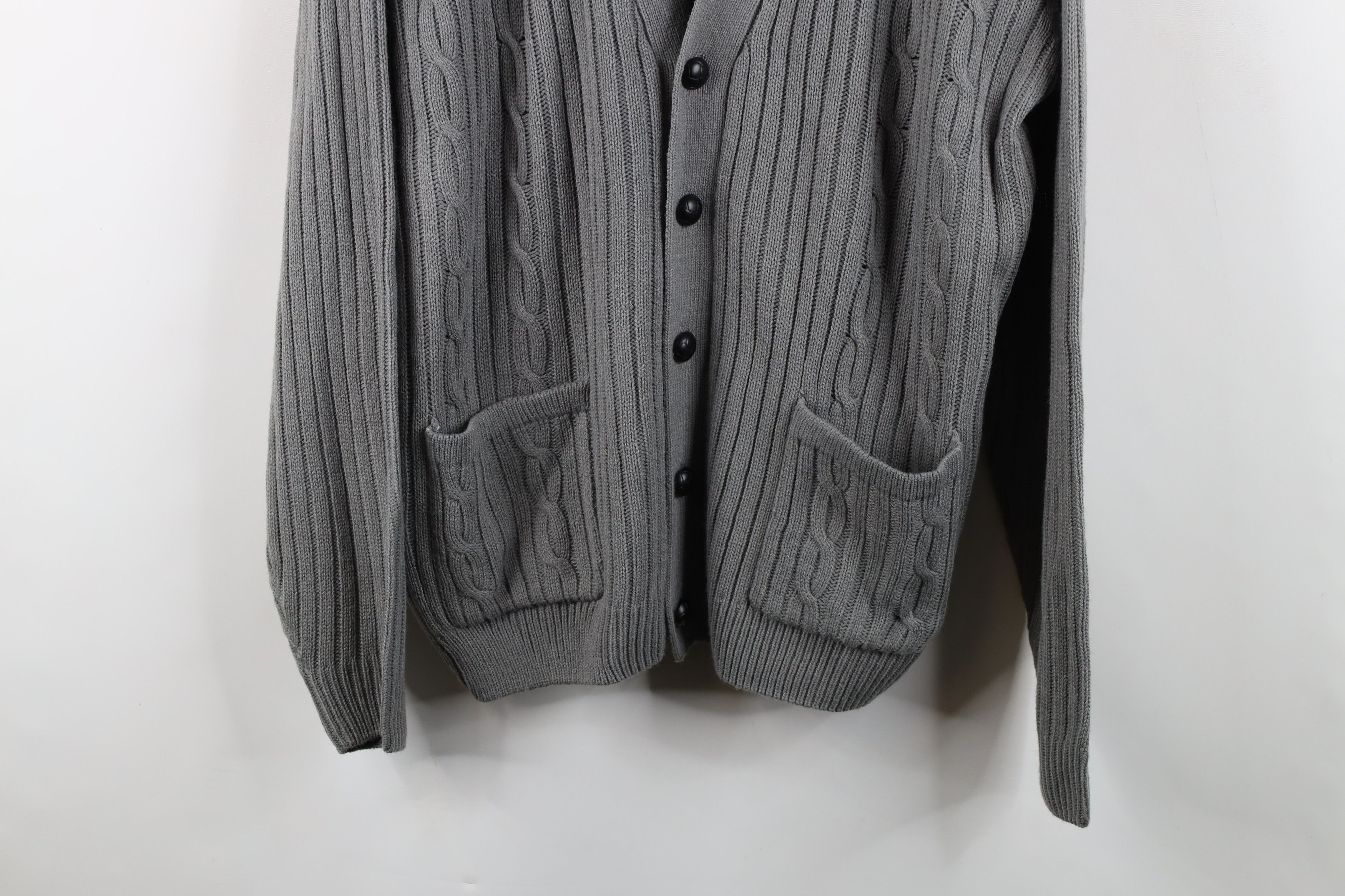 Vintage Deadstock Vintage 90s Streetwear Ribbed Cardigan Sweater Size US L / EU 52-54 / 3 - 3 Thumbnail
