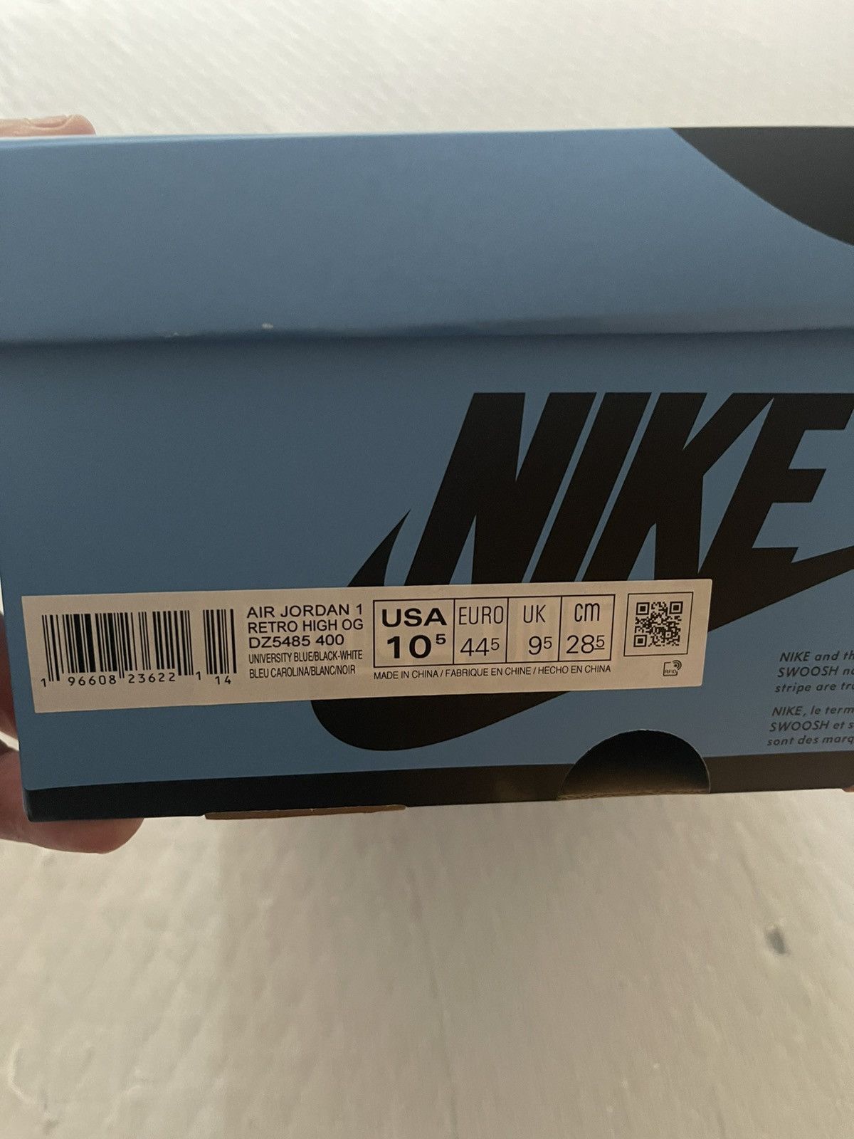 Jordan Brand Air Jordan 1 Retro High OG UNC TOES DS Size US 10.5 / EU 43-44 - 11 Thumbnail