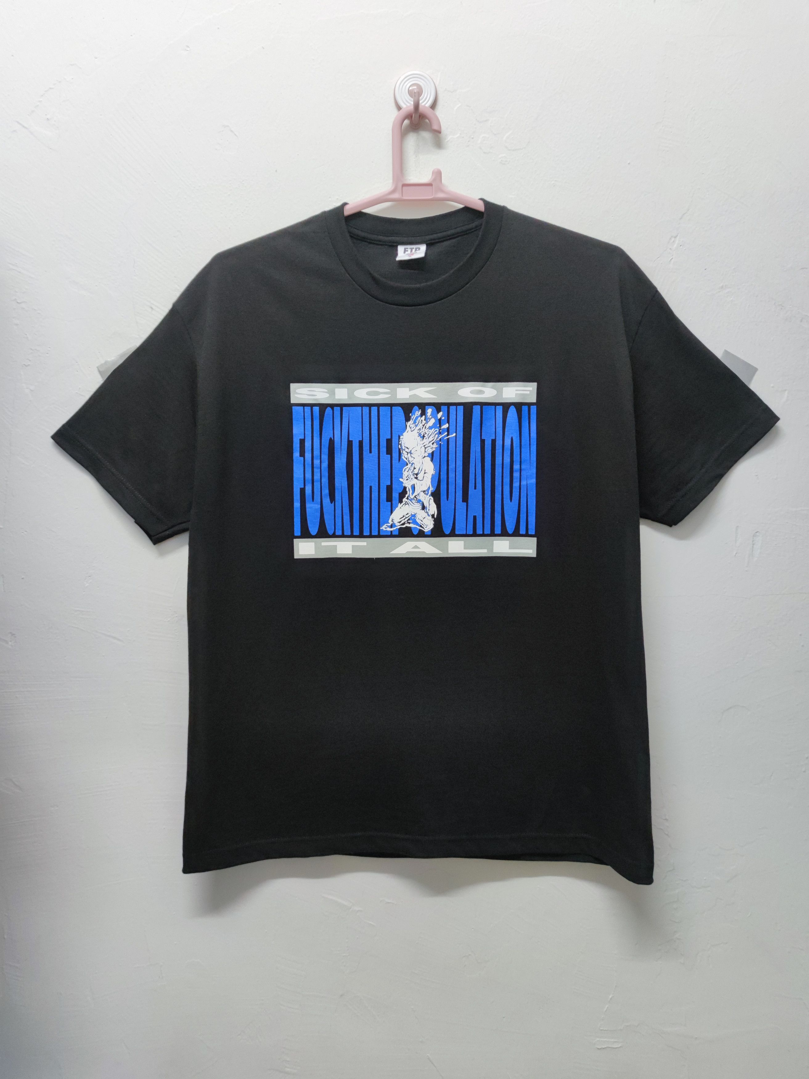 image of Fuck The Population x Fuct Ftp Headshot T-Shirt in Black, Men's (Size XL)