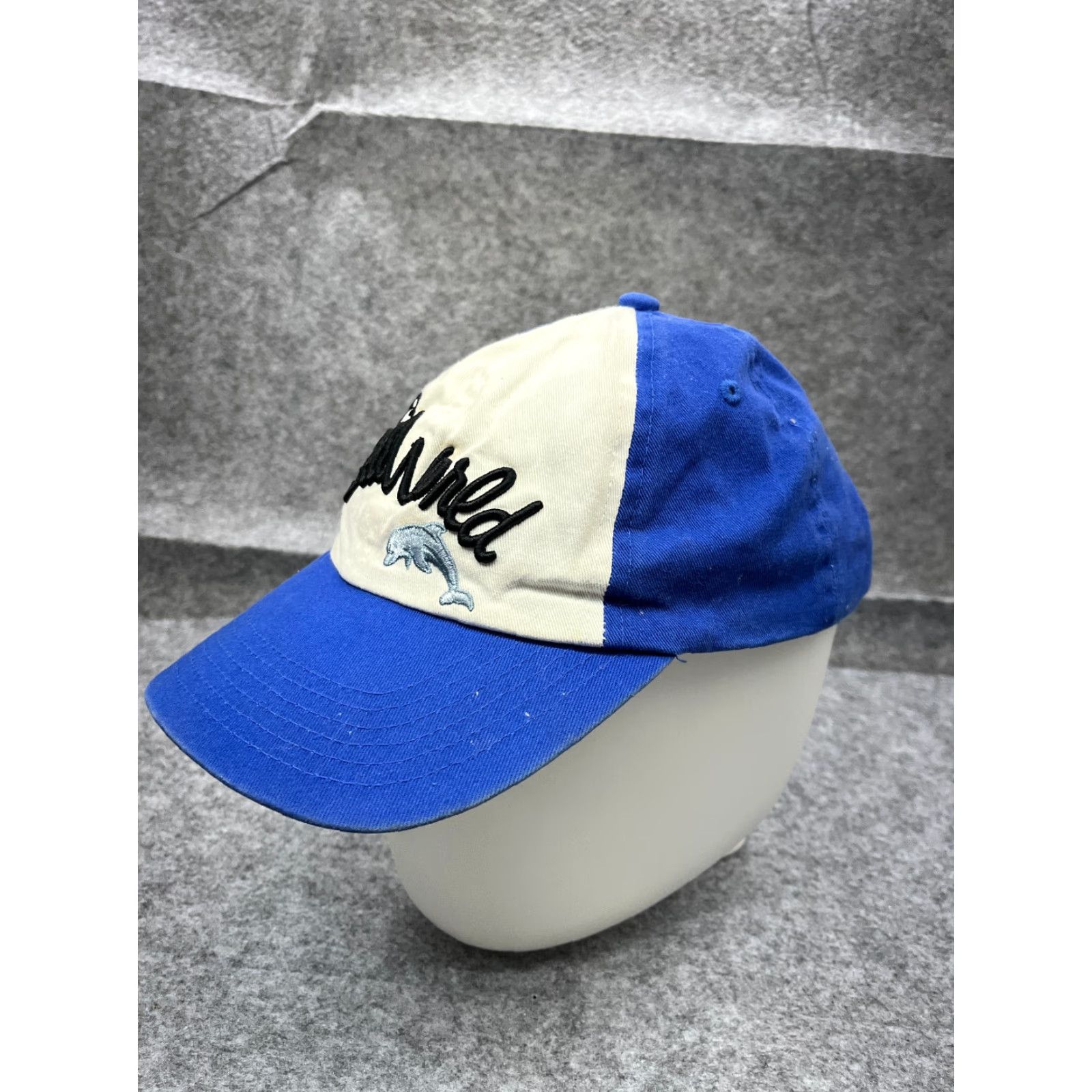 Vintage VINTAGE Seaworld Hat Cap Strap Back Women One Size Blue Cotton Low Profile Dolphin Whale Size ONE SIZE - 4 Thumbnail