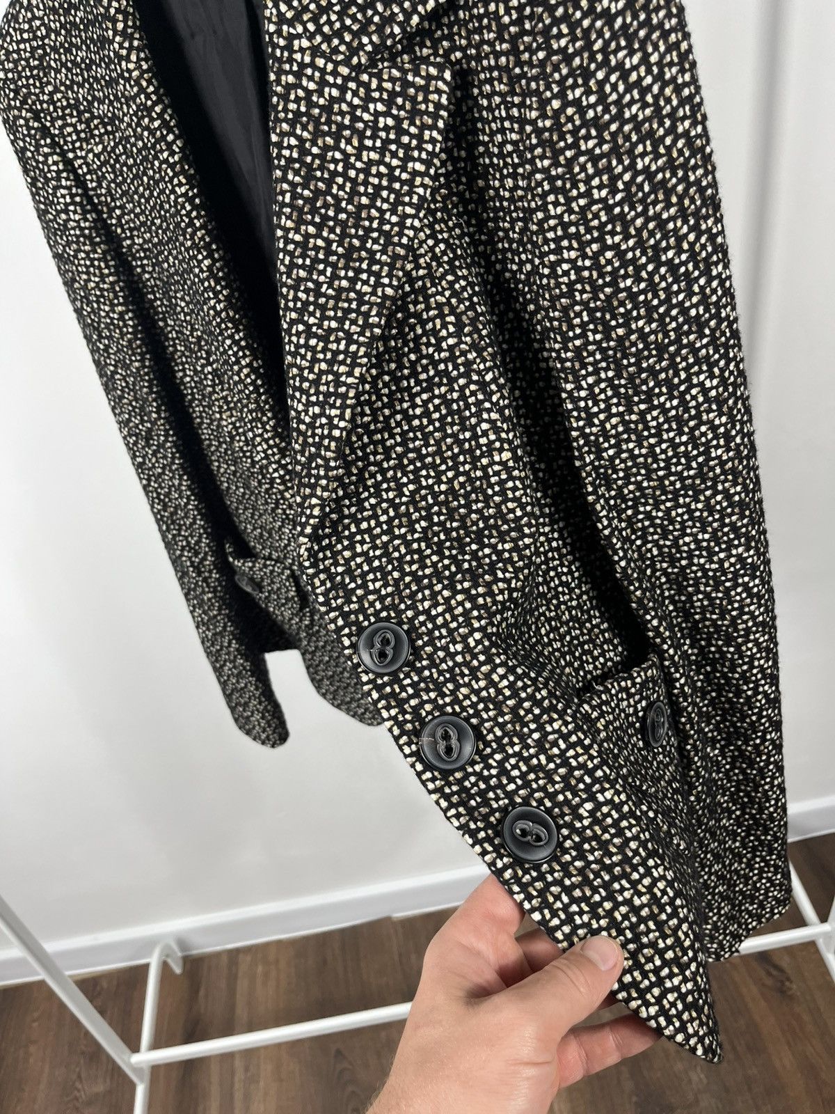 Escada Escada Edition Women’s Tweed Wool Blazer Black White Size 40 Size M / US 6-8 / IT 42-44 - 14 Thumbnail