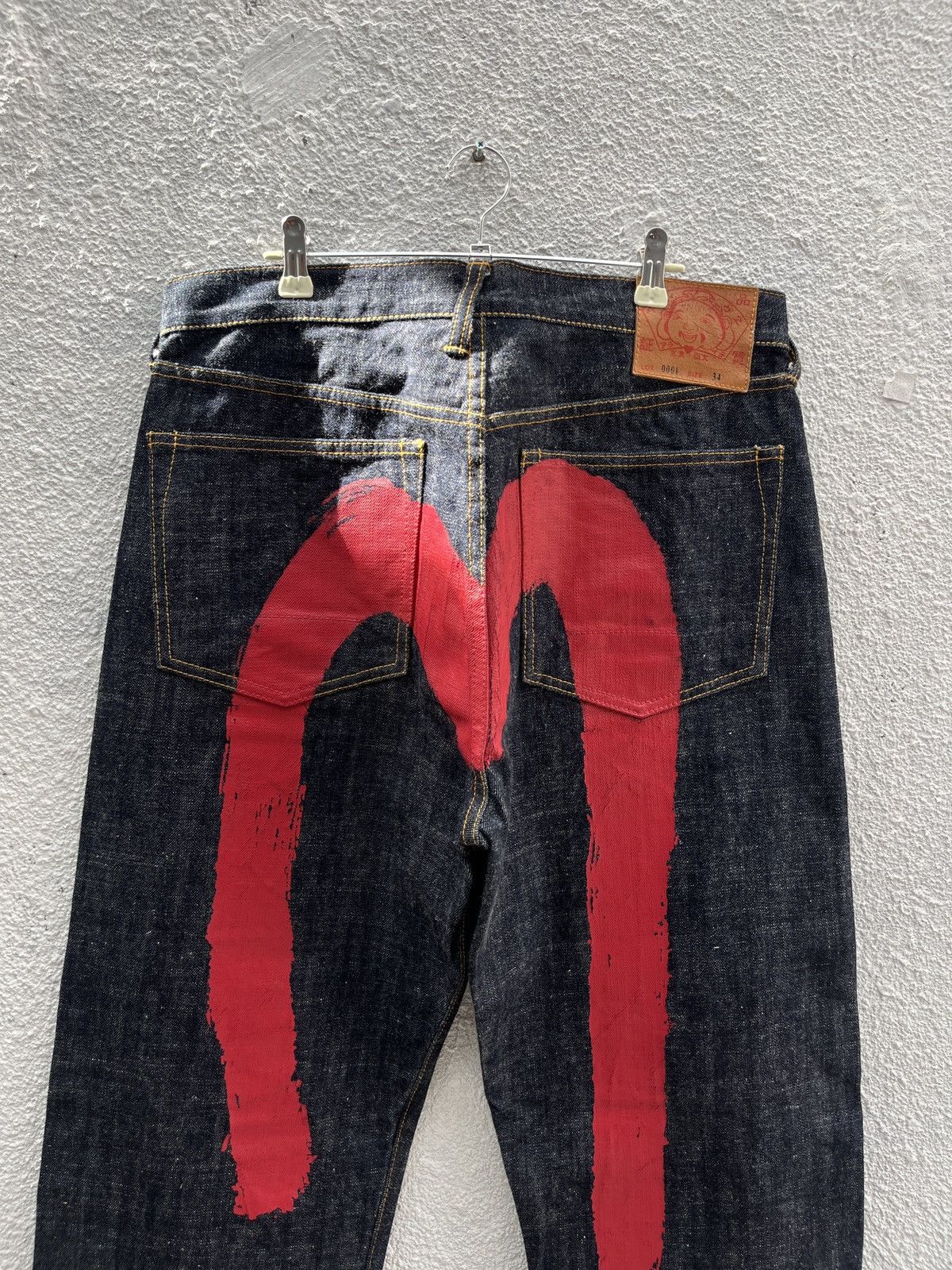 Evisu 2000’s Evisu Brushstroke Daicock Selvedge Jeans Size US 34 / EU 50 - 2 Thumbnail