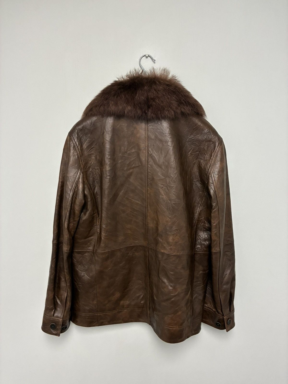 John Varvatos Fox Collar Leather Coat EU 48 USA 38 Size US M / EU 48-50 / 2 - 8 Thumbnail