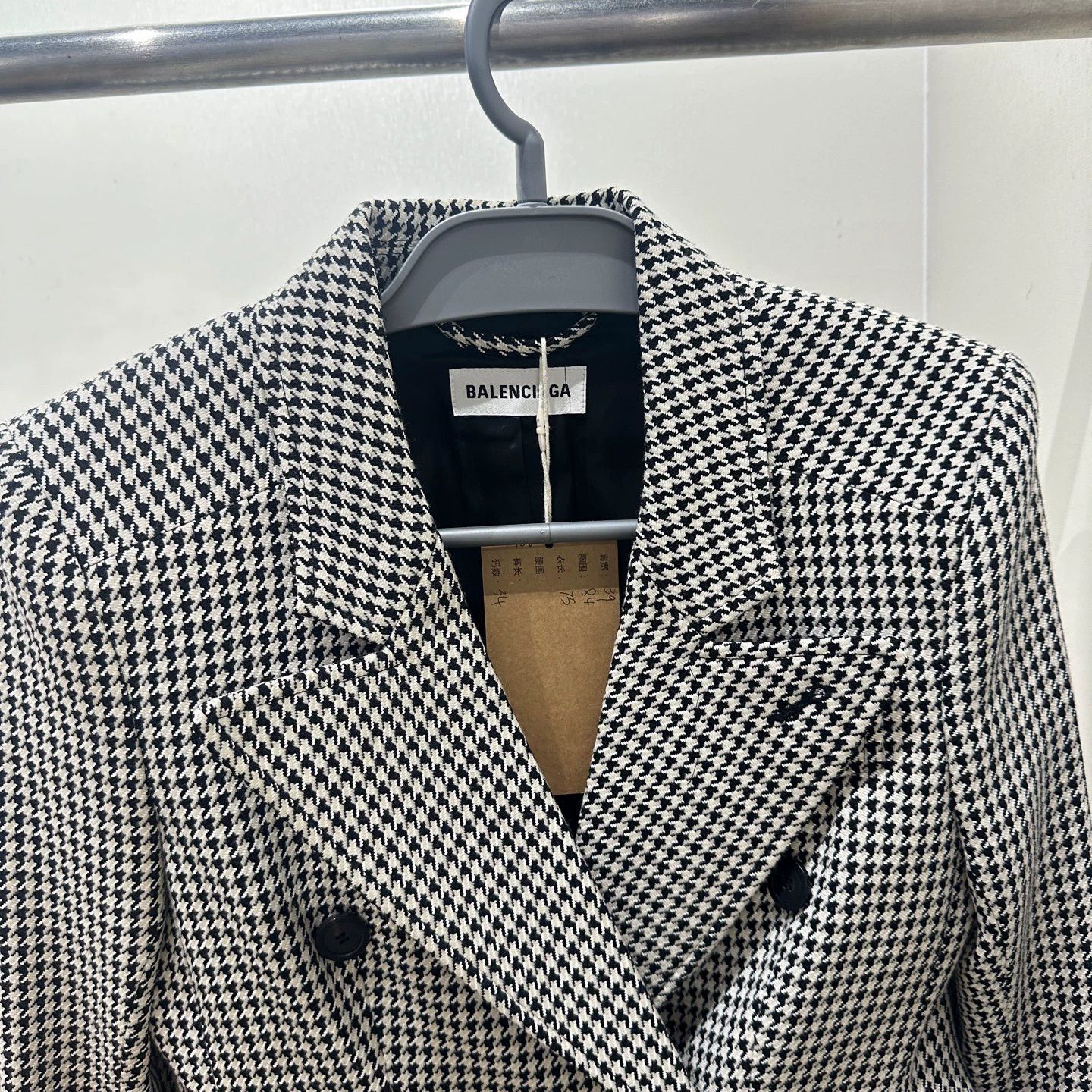 Balenciaga Balenciaga mar106 Hourglass houndstooth blazer 34 Size XXS / US 00 / IT 34 - 3 Thumbnail