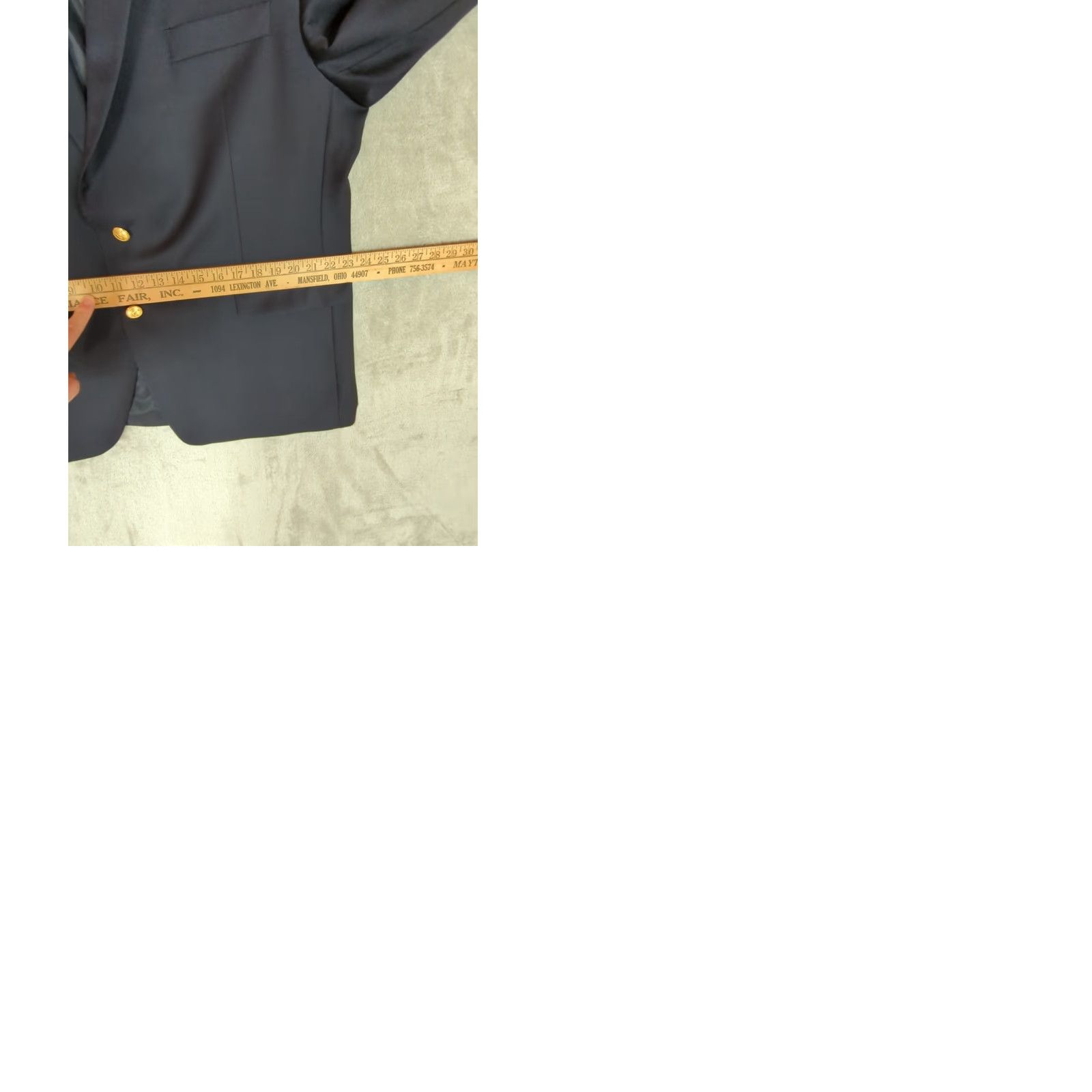 Ralph Lauren VINTAGE Lauren Ralph Lauren WATERBURY Gold Button Wool Navy Blazer Jacket Sport Coat Size 46R - 11 Thumbnail