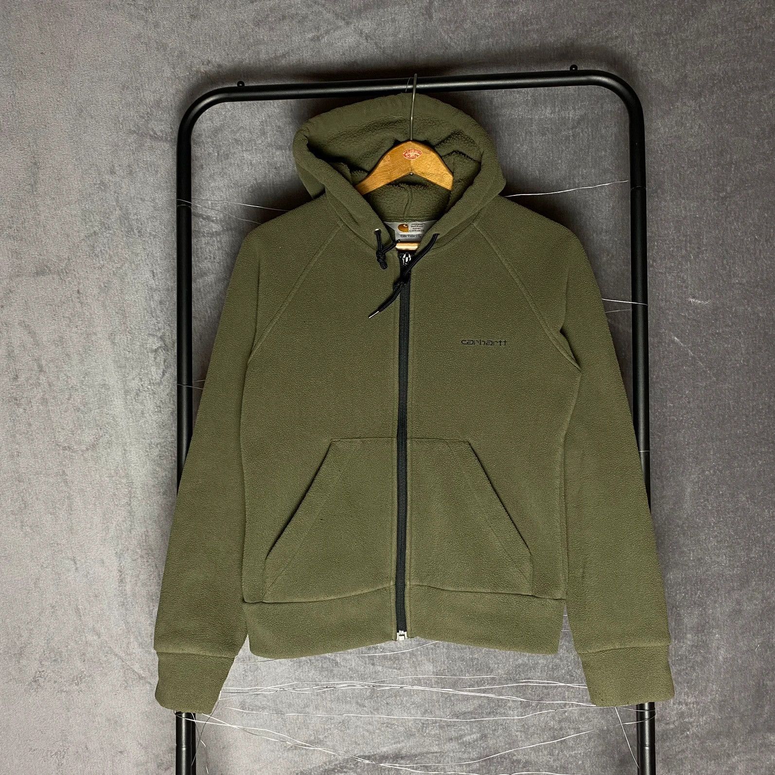 Carhartt Carhartt polar zip jacket khaki with hood mini logo Size S / US 4 / IT 40 - 1 Thumbnail