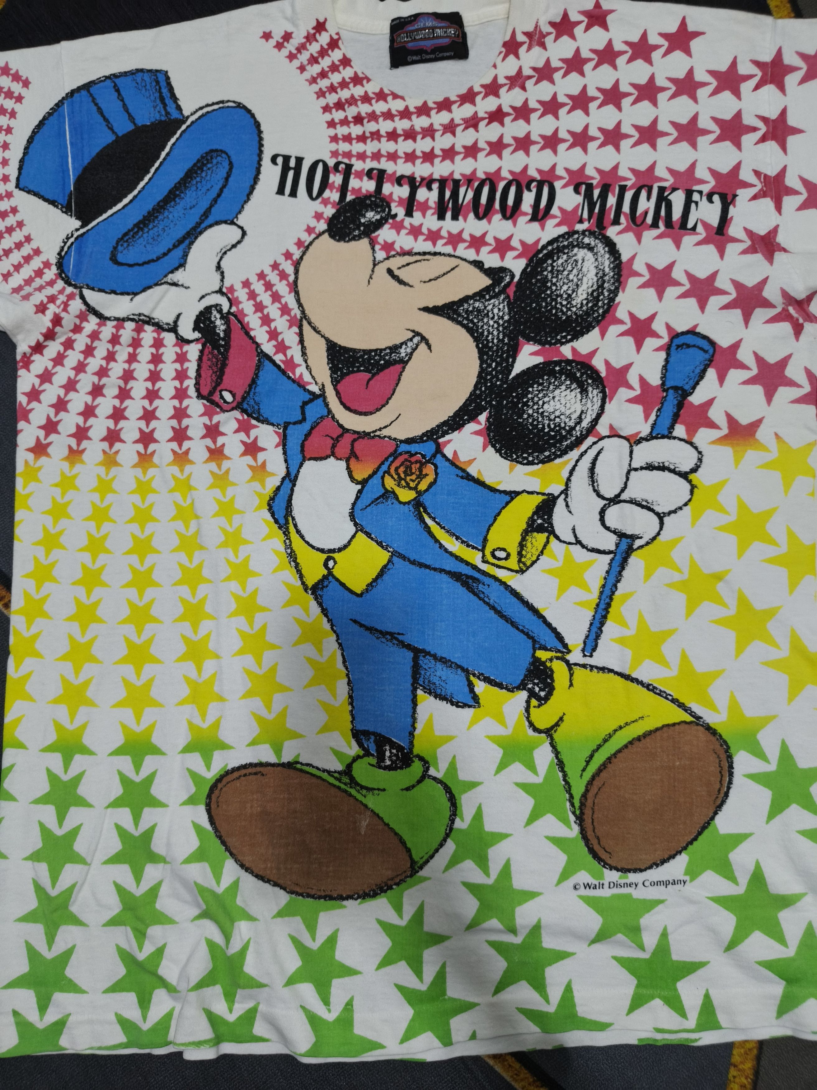 Disney Vintage 90s Disney “Hollywood Mickey” All Over Print T-Shirt Size US XL / EU 56 / 4 - 2 Thumbnail