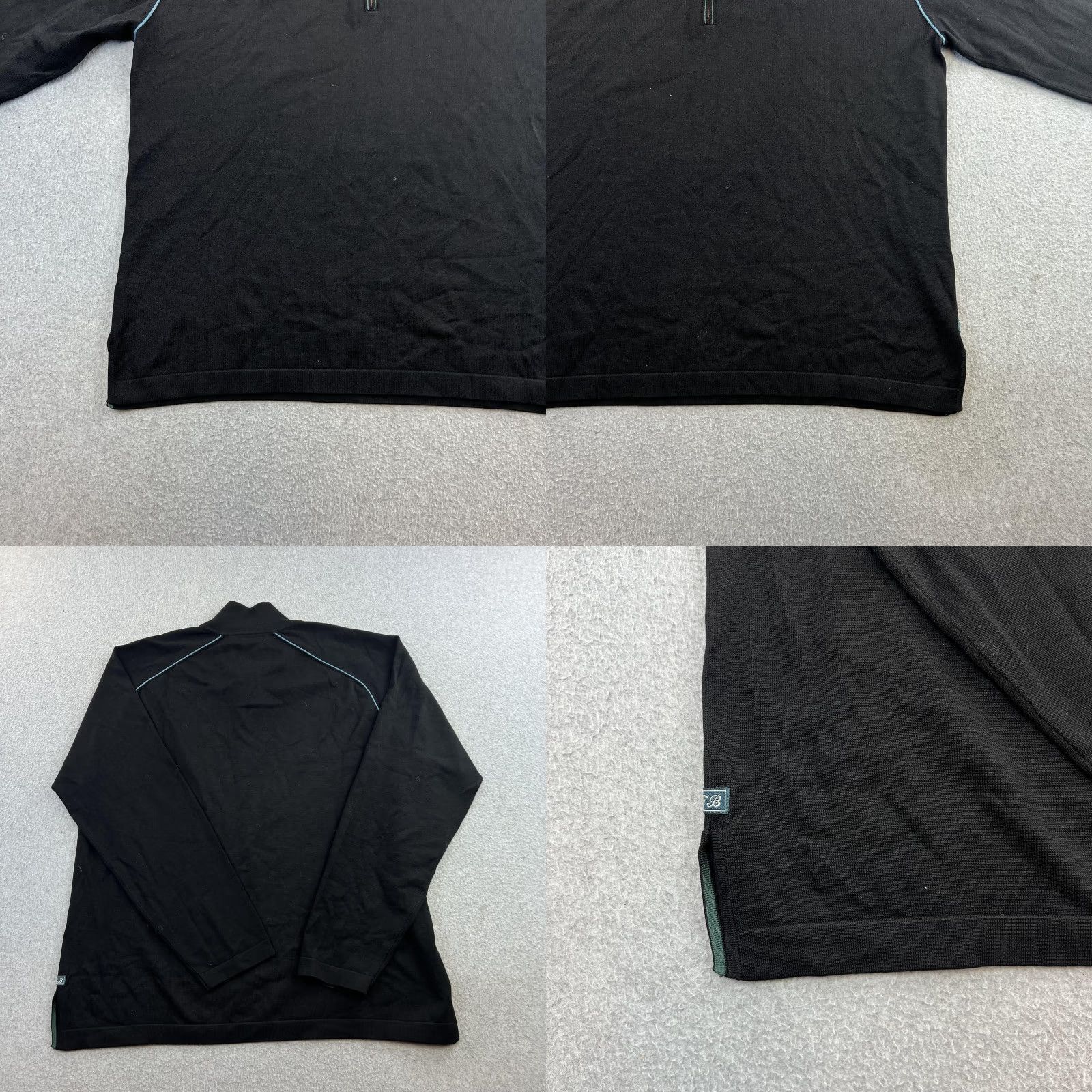 Tommy Bahama Tommy Bahama Sweater Mens M Black 1/4 Zip Mock Neck Silk Blend Pullover Size US M / EU 48-50 / 2 - 8 Thumbnail