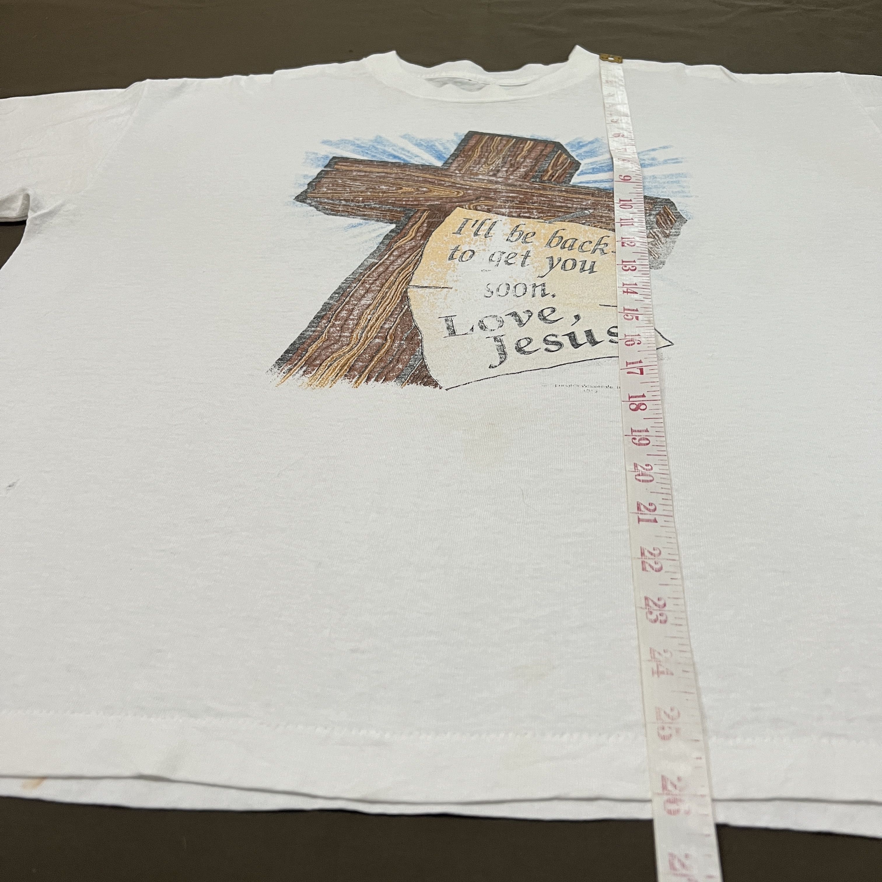 Vintage Vintage 90s Jesus God Christ Bible Holy Cross Tee XL Size US XL / EU 56 / 4 - 10 Thumbnail