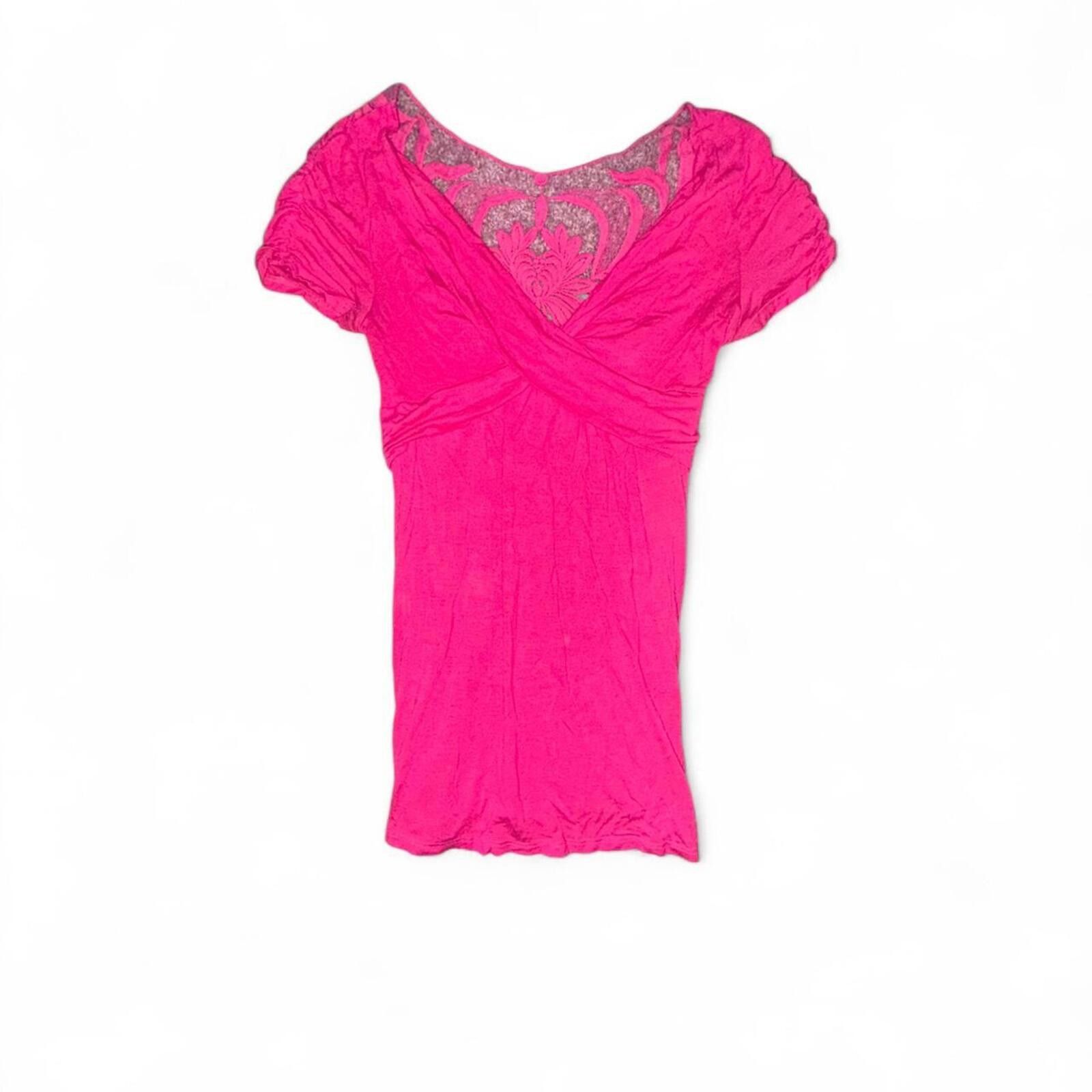 Other Vintage Taboo Hot Pink Lace Y2K Top Size S / US 4 / IT 40 - 5 Thumbnail