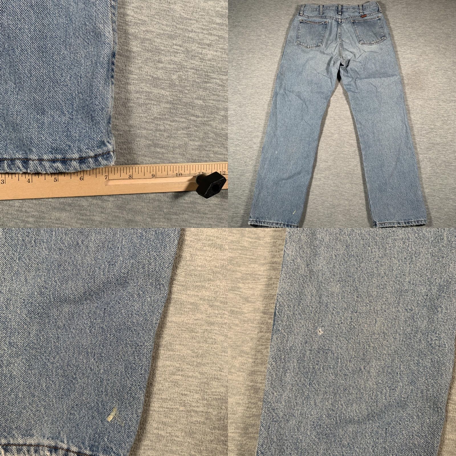Lee VINTAGE Lee Jeans Mens 33x30 Light Blue Denim Straight Leg 100% Cotton Zip Fly 5-Pocket Mens Jeans Clothing 80s 90s Size US 33 - 9 Thumbnail