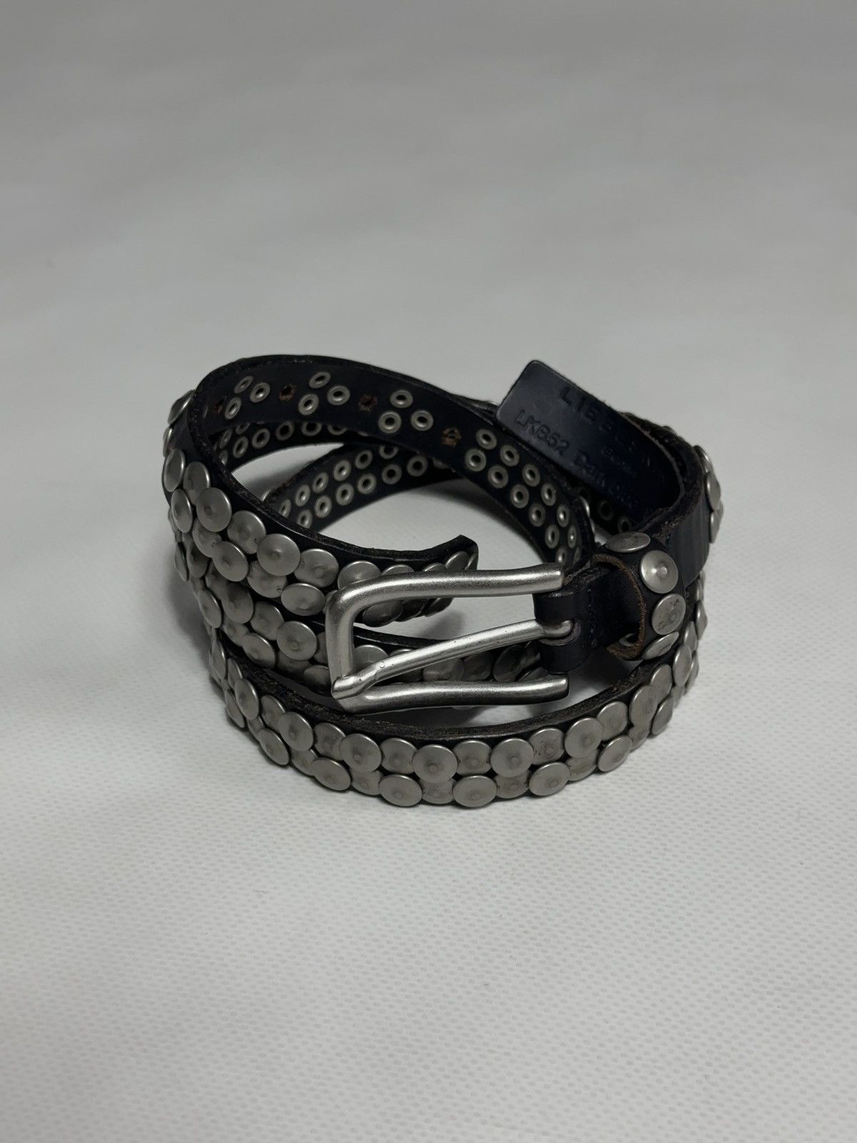 LIEBESKIND BERLIN Liebeskind Berlin Leather Studded Belt Metal Rivets 95 cm Size ONE SIZE - 1 Thumbnail