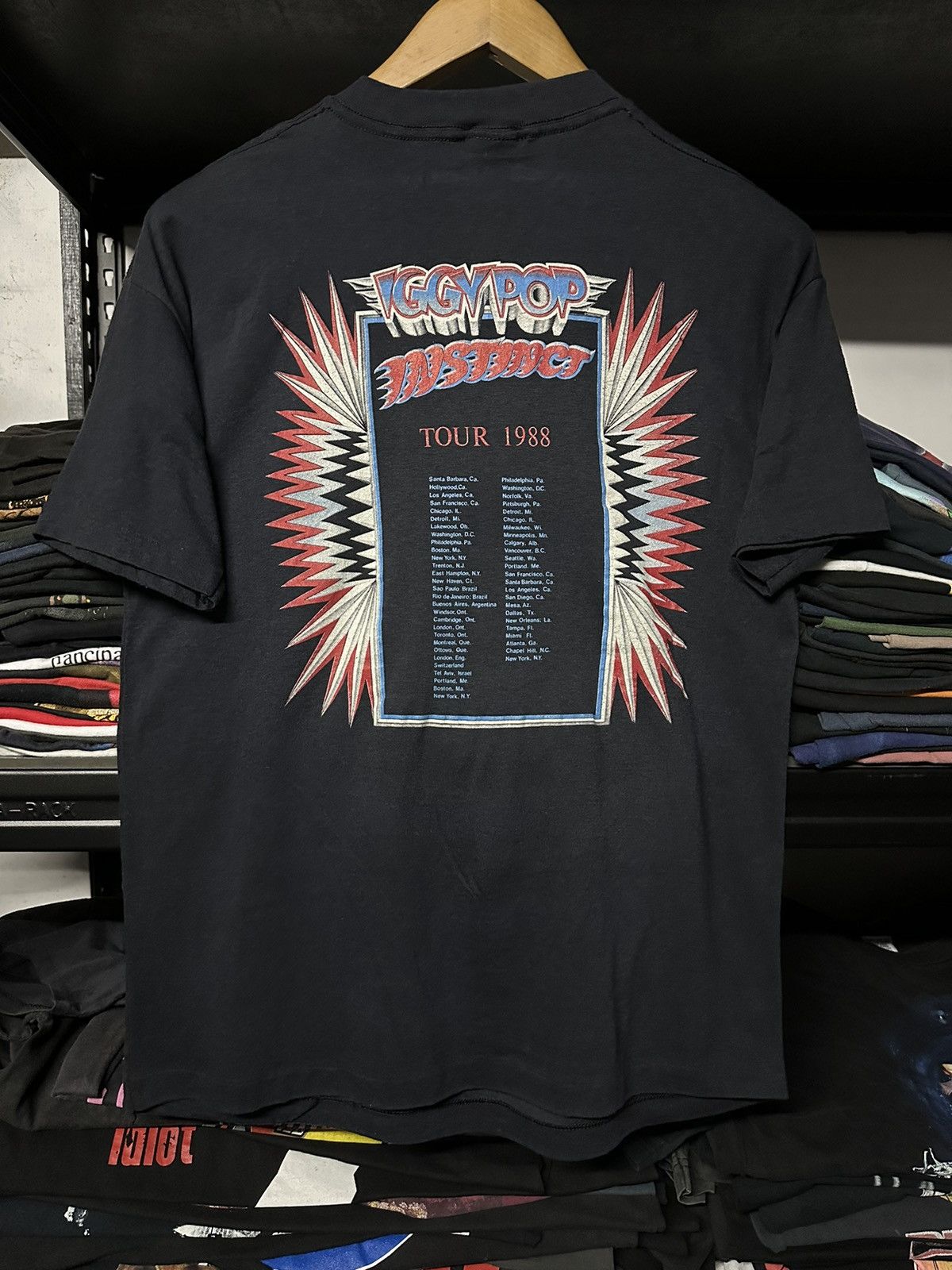 Band Tees × Vintage Rare Vintage 80s Iggy Pop Tour Faded Tee Size US M / EU 48-50 / 2 - 2 Thumbnail