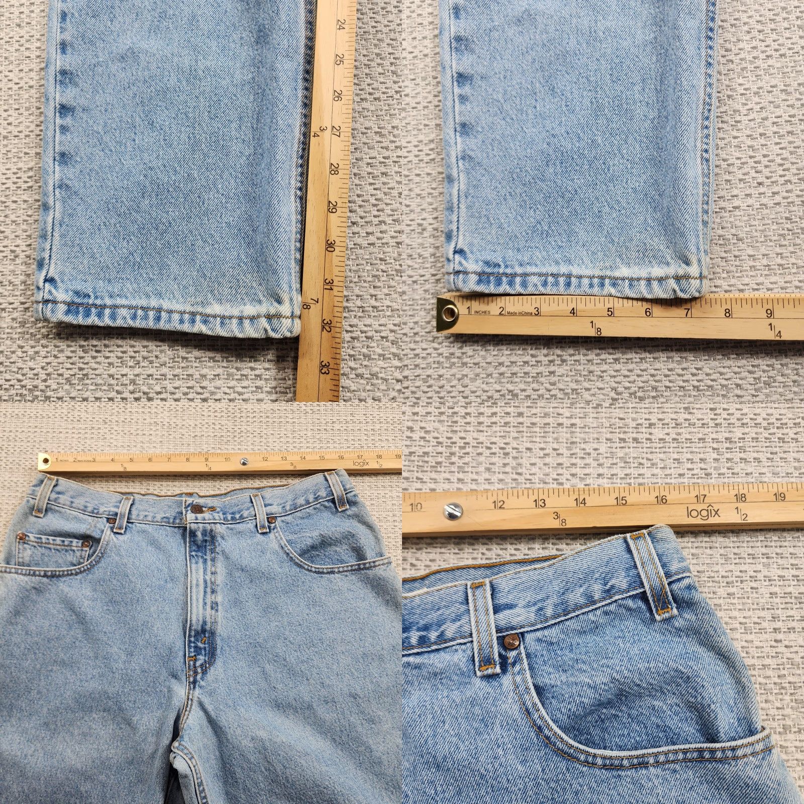 Levi's VINTAGE Levi's Jeans Mens 36x34 545 Light Wash Blue Loose Fit Tapered Leg Zip Fly Denim Relaxed 5-Pocket USA 90s Grunge Size US 36 / EU 52 - 8 Thumbnail