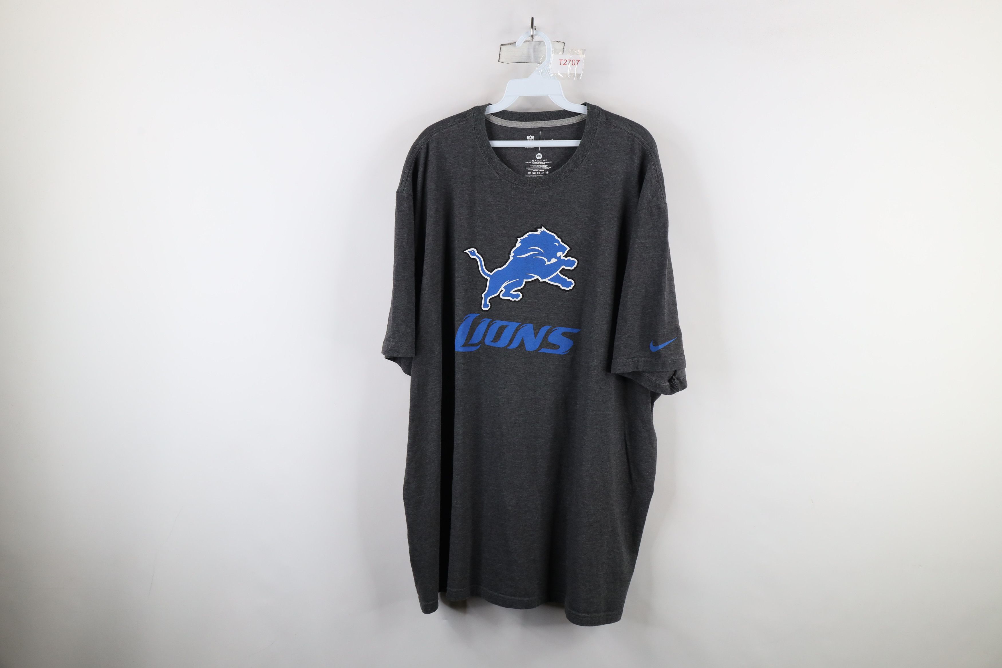 Nike × Vintage Nike Detroit Lions Football Short Sleeve T-Shirt Dark Gray Size US XXL / EU 58 / 5 - 1 Thumbnail