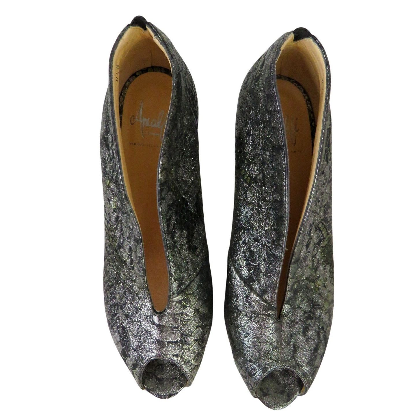 Other Amalfi by Rangoni Metallic Snake Print Heels Booties 8.5 Size US 8.5 / IT 38.5 - 4 Thumbnail