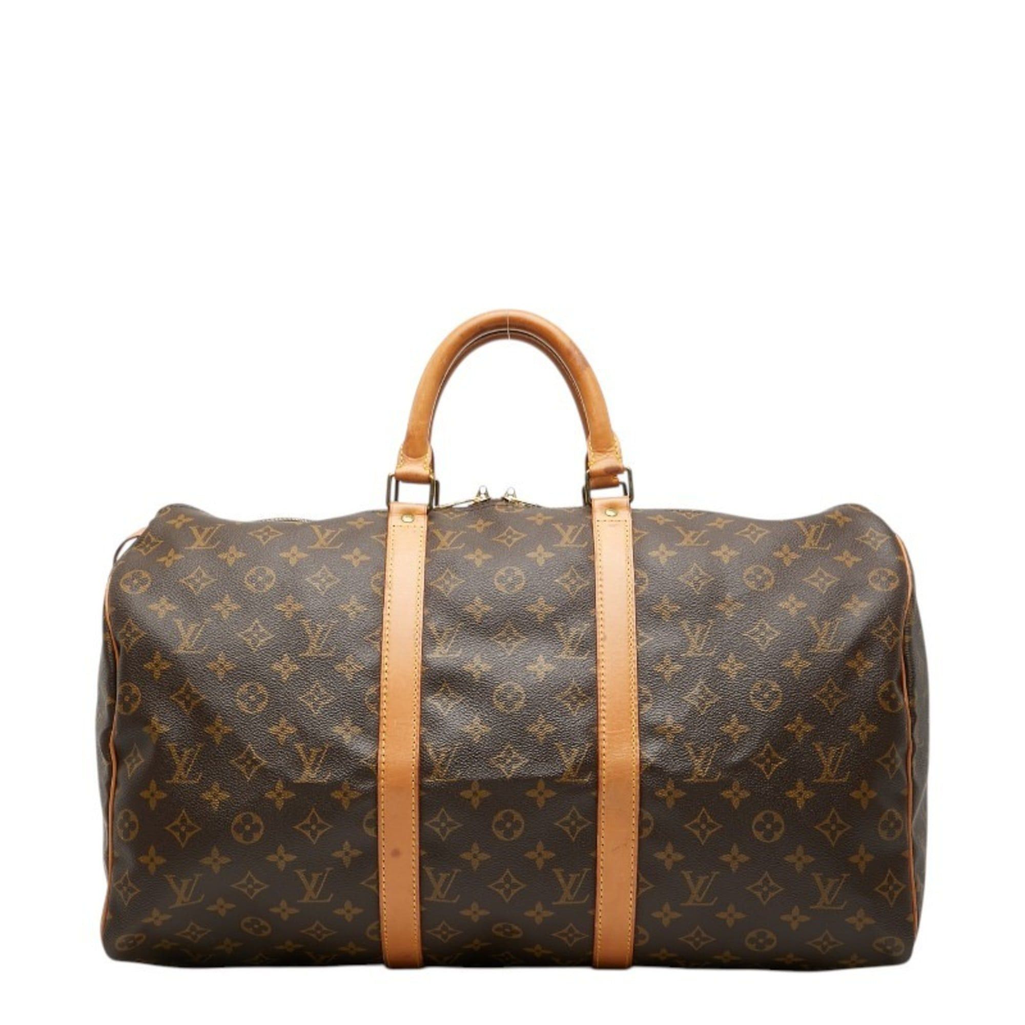 Louis Vuitton Louis Vuitton Monogram Keepall 45 Boston Bag Handbag M41428 Brown Leather Women's LOUIS VUITTON Size ONE SIZE - 1 Thumbnail