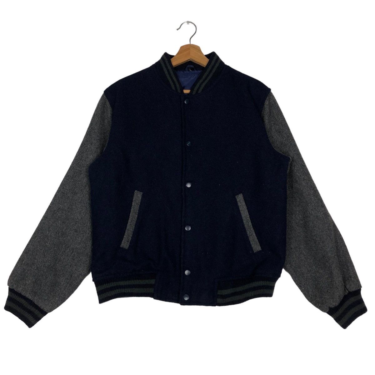 Japanese Brand 🔥90’s Vintage Varsity Bomber Jacket Wool Japan Made Size US L / EU 52-54 / 3 - 1 Thumbnail