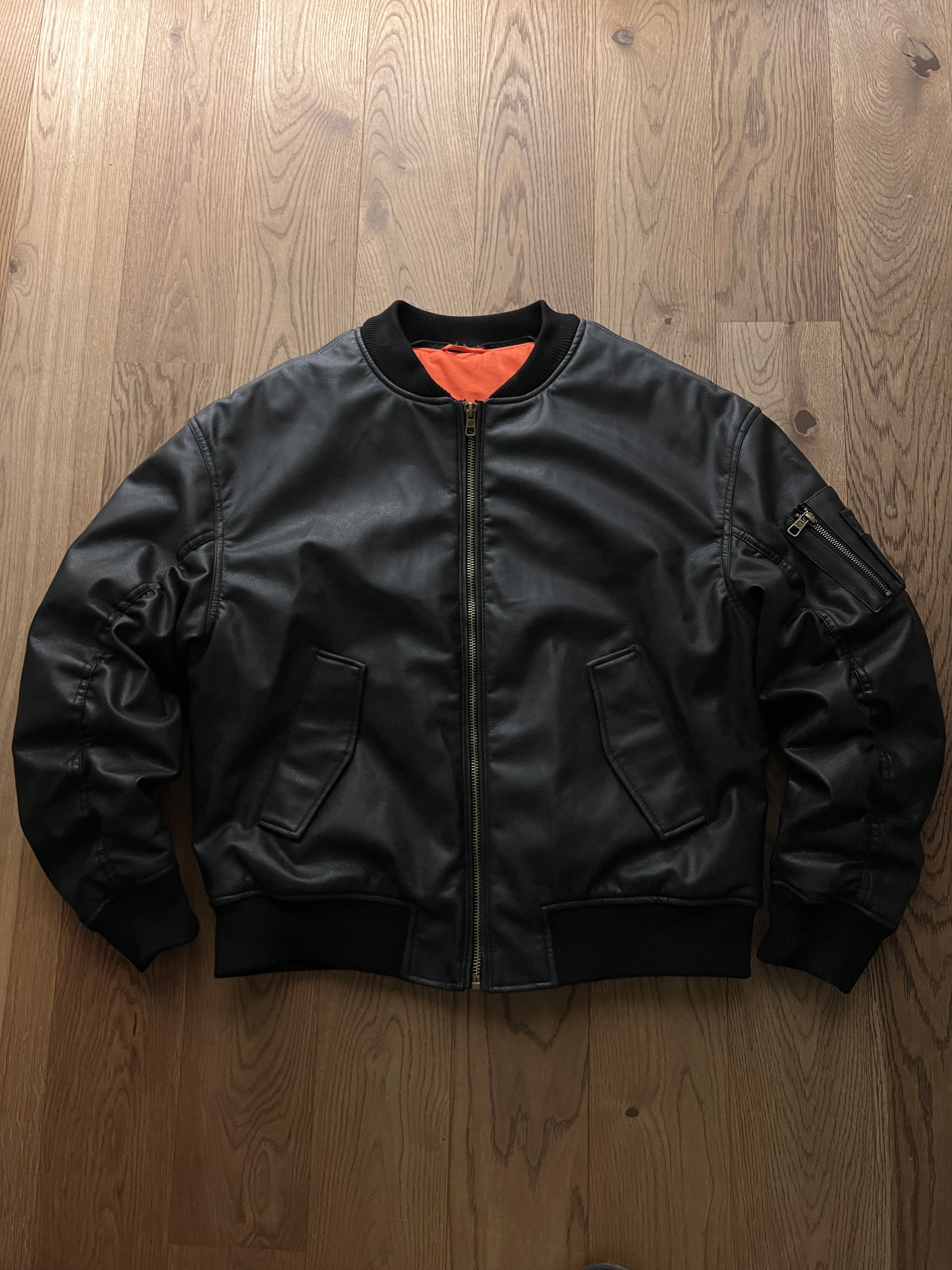 Hysteric Glamour MA-1 leather bomber jacket y2k baggy opium boxy flyer army Size US L / EU 52-54 / 3 - 7 Thumbnail